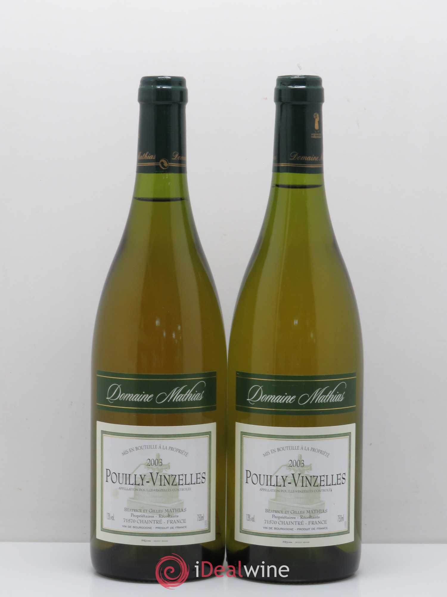 Pouilly-Vinzelles Domaine Mathias (sans prix de réserve) 2003 - Posten von 5 Flaschen - 2