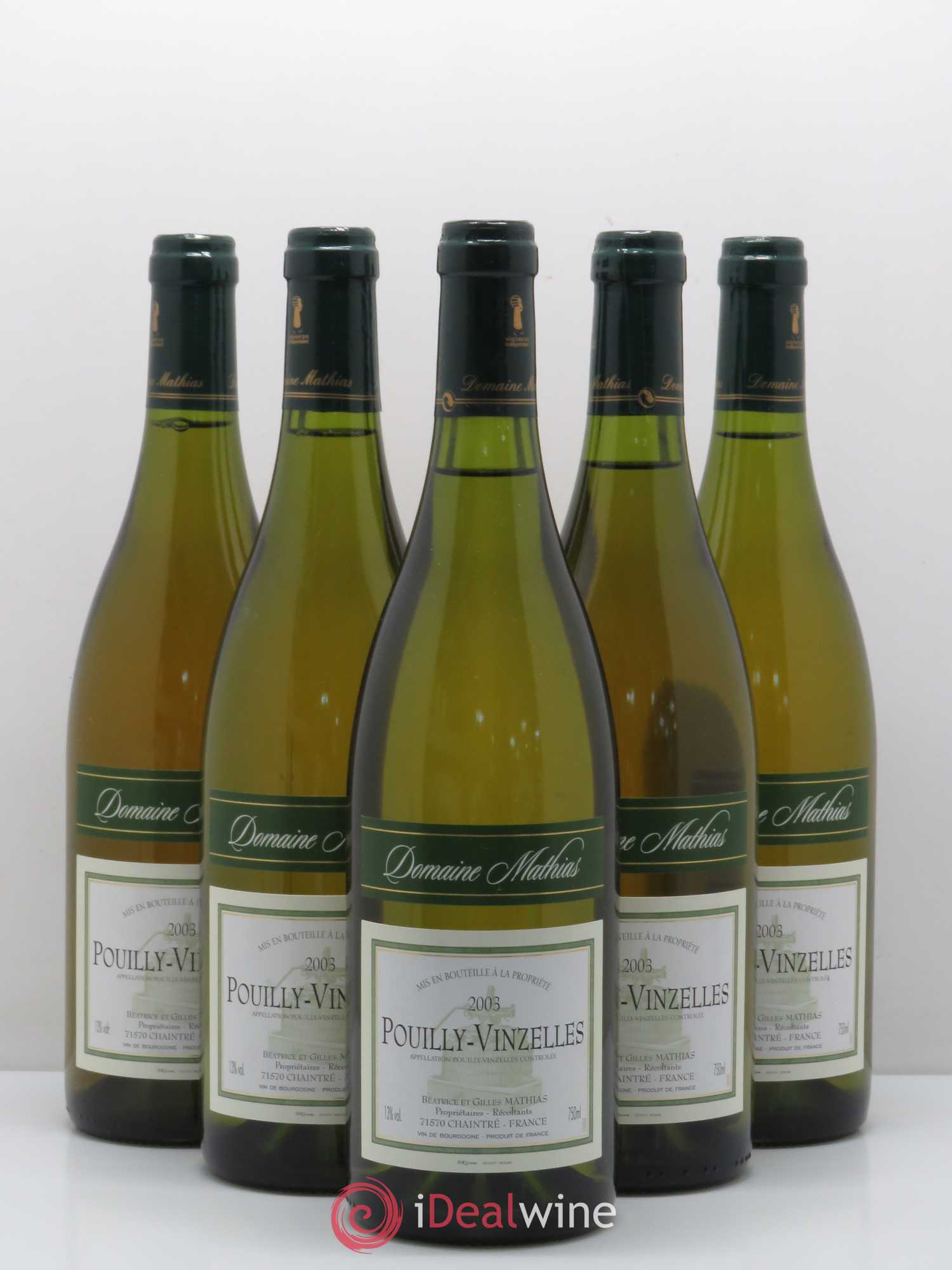Pouilly-Vinzelles Domaine Mathias (sans prix de réserve) 2003 - Posten von 5 Flaschen - 0