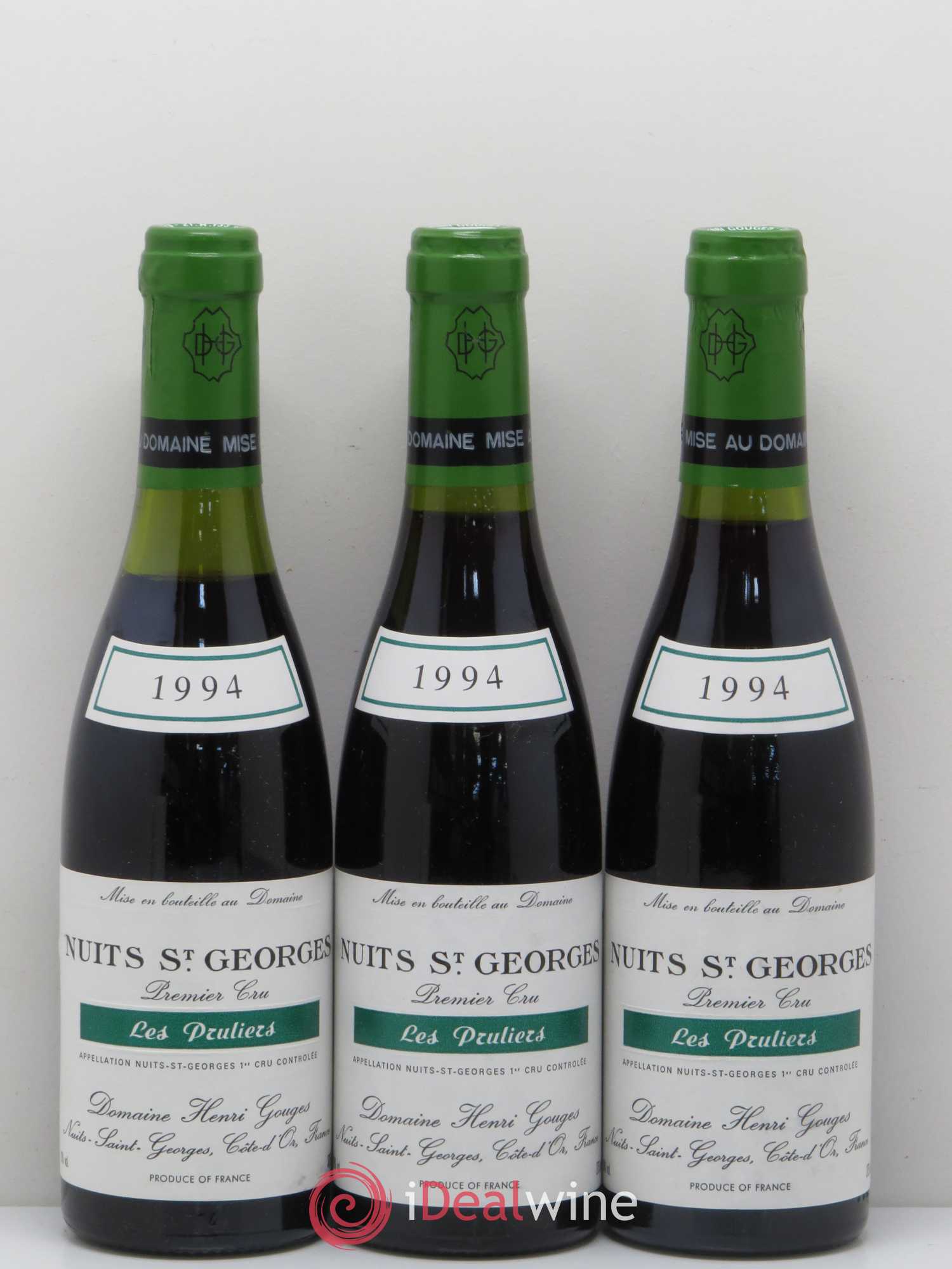 Nuits-Saint-Georges 1er Cru Les Pruliers Henri Gouges 1994 - Posten von 3 Demi-Flaschen - 0