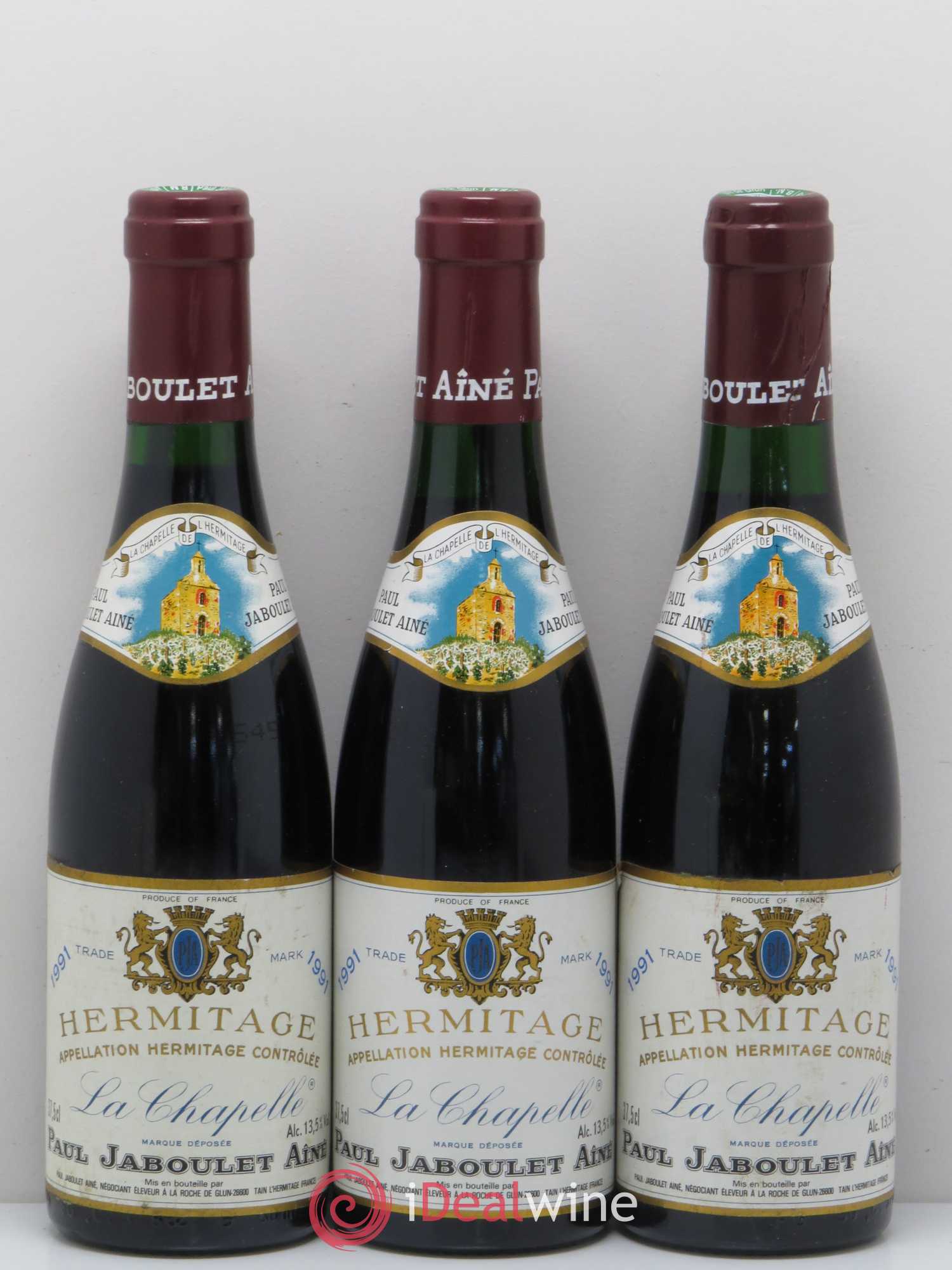 Hermitage La Chapelle Paul Jaboulet Ainé 1991 - Lot de 3 demi bouteilles - 0