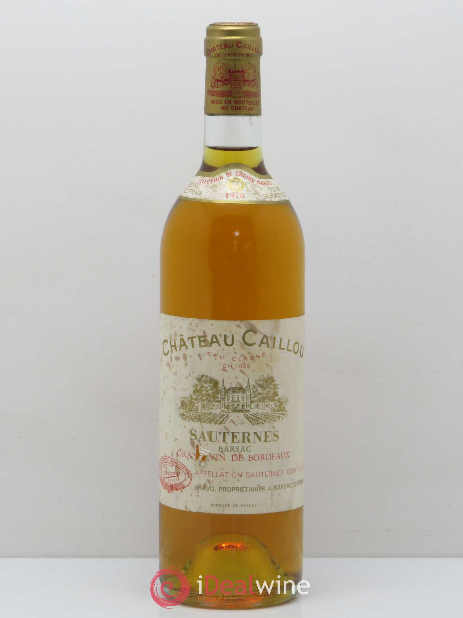 Sauternes Château Caillou Sélection de Grains Nobles 1978 - Posten von 1 Flasche - 0