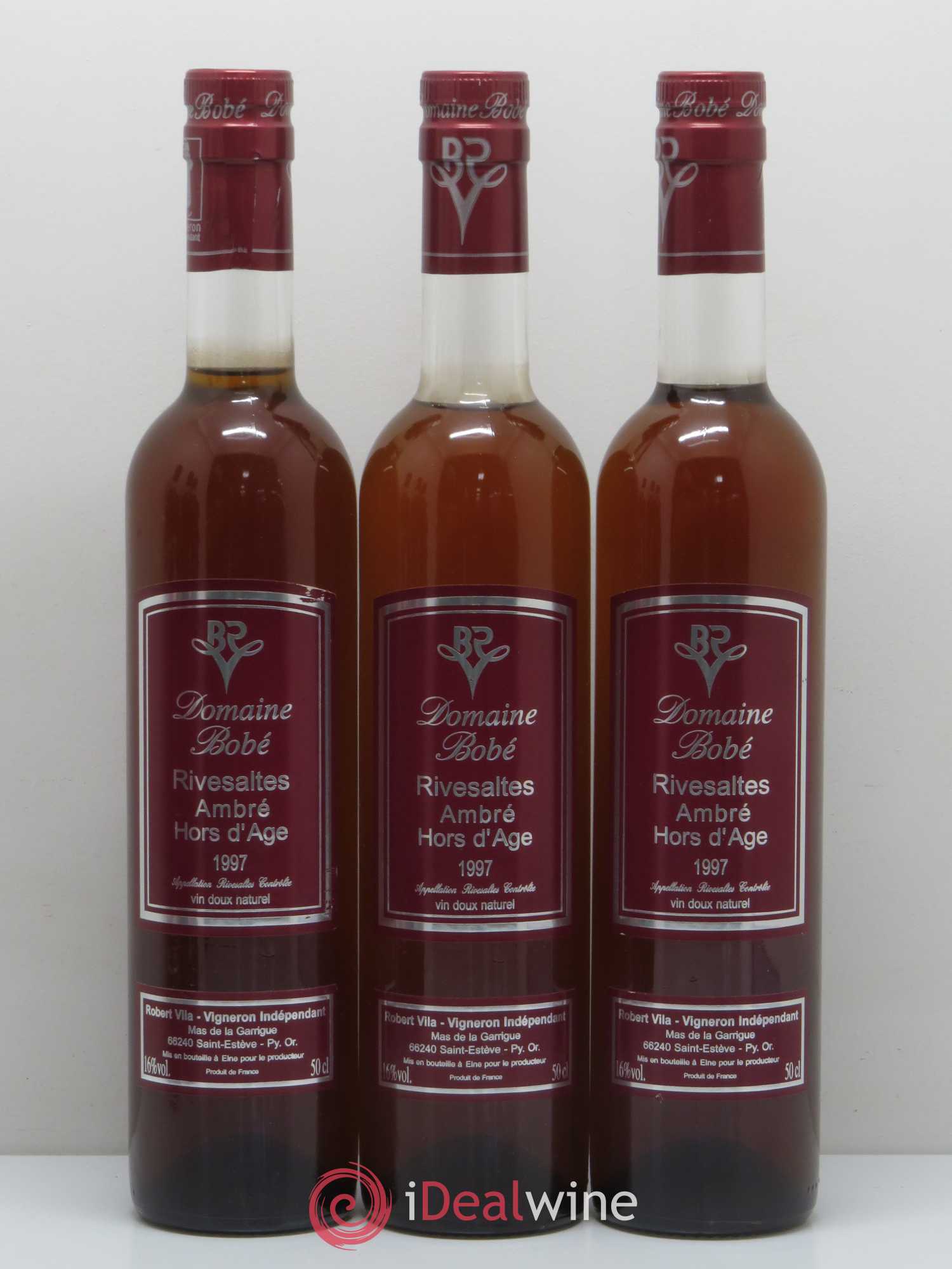 Rivesaltes Hors d'Age Domaine Bobé 1997 - Lot of 6 bottles - 1