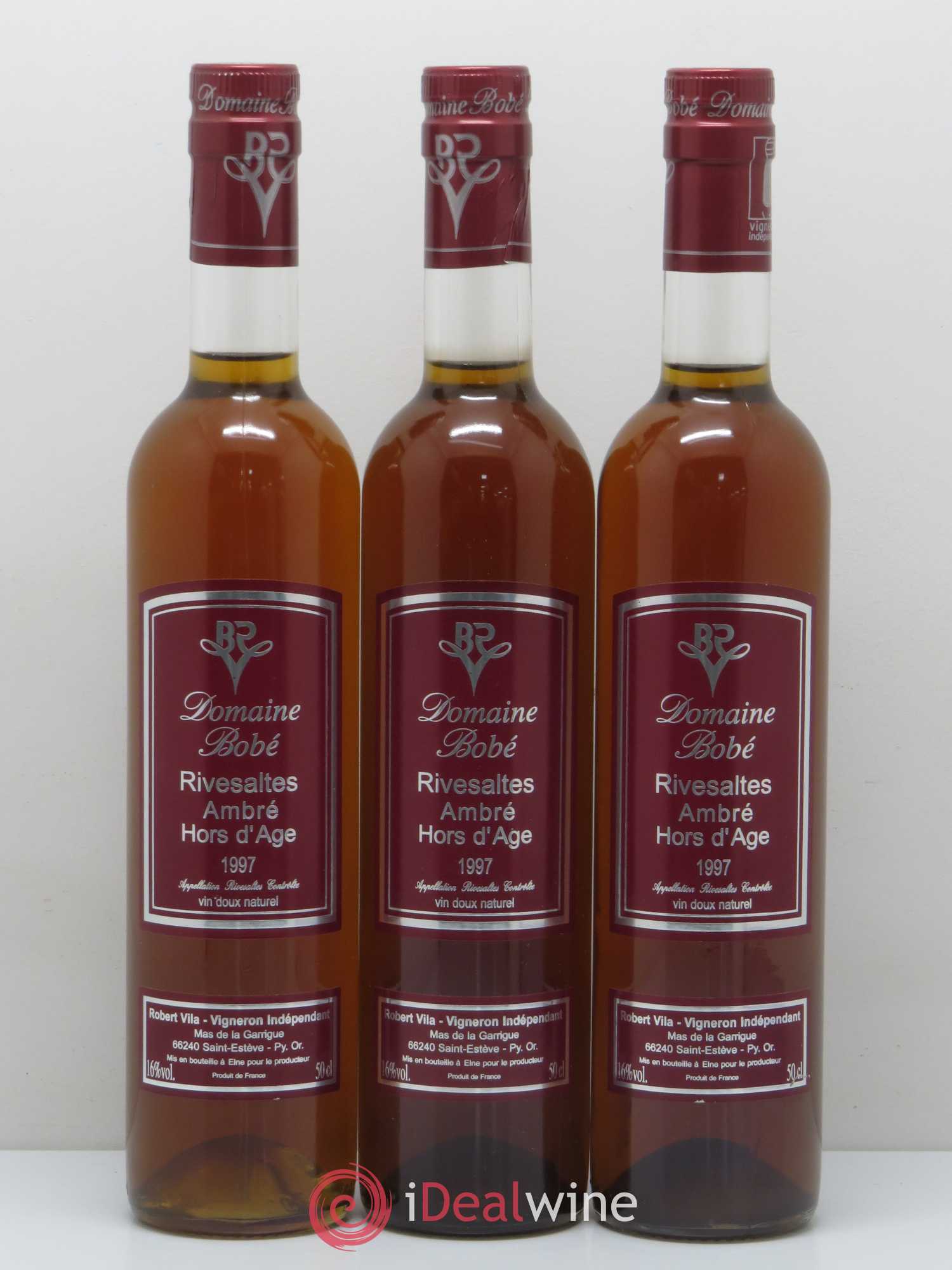 Rivesaltes Hors d'Age Domaine Bobé 1997 - Lot of 6 bottles - 2