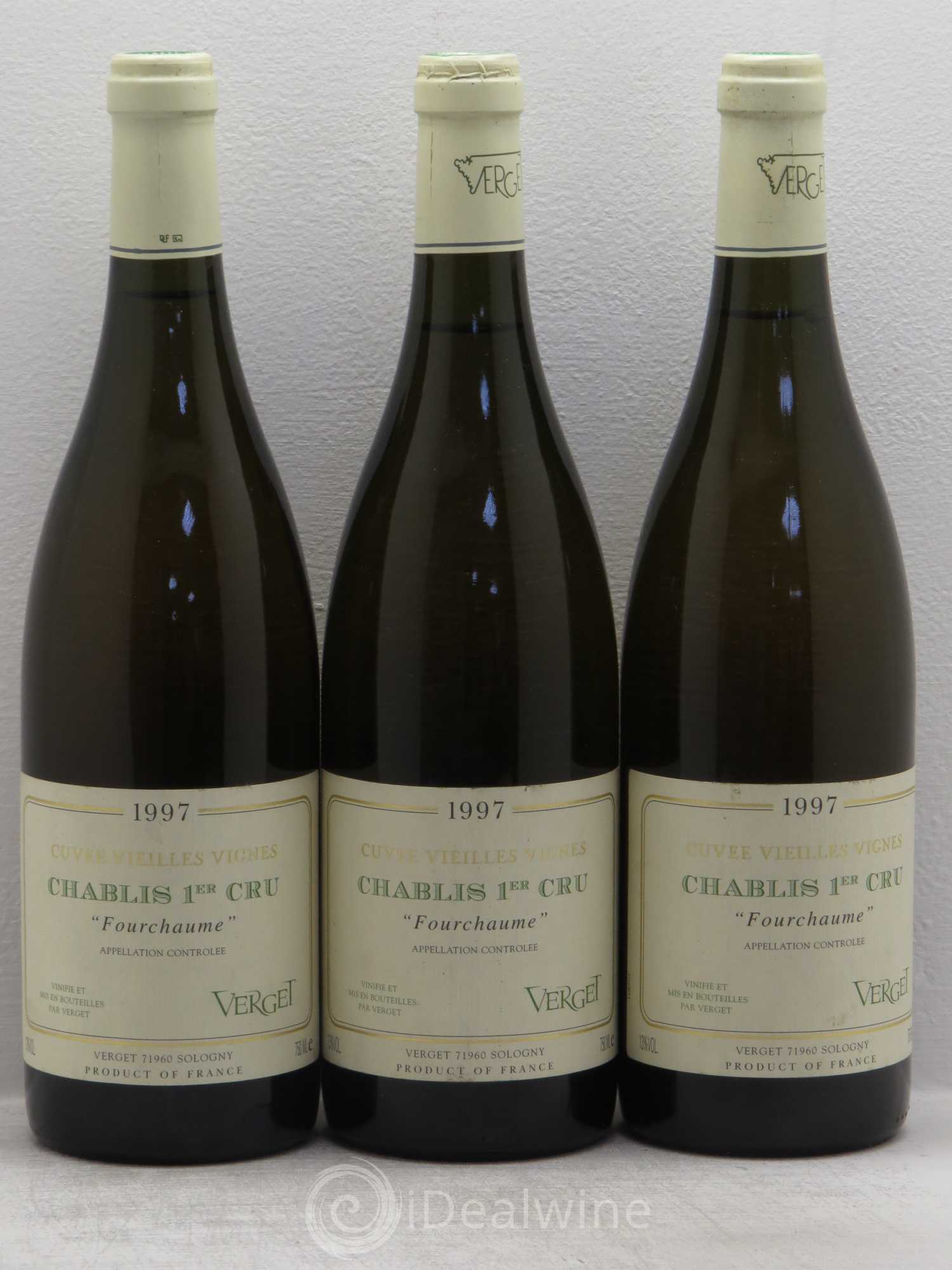 Chablis 1er Cru vv Verget (sans prix de réserve) 1997 - Posten von 3 Flaschen - 0