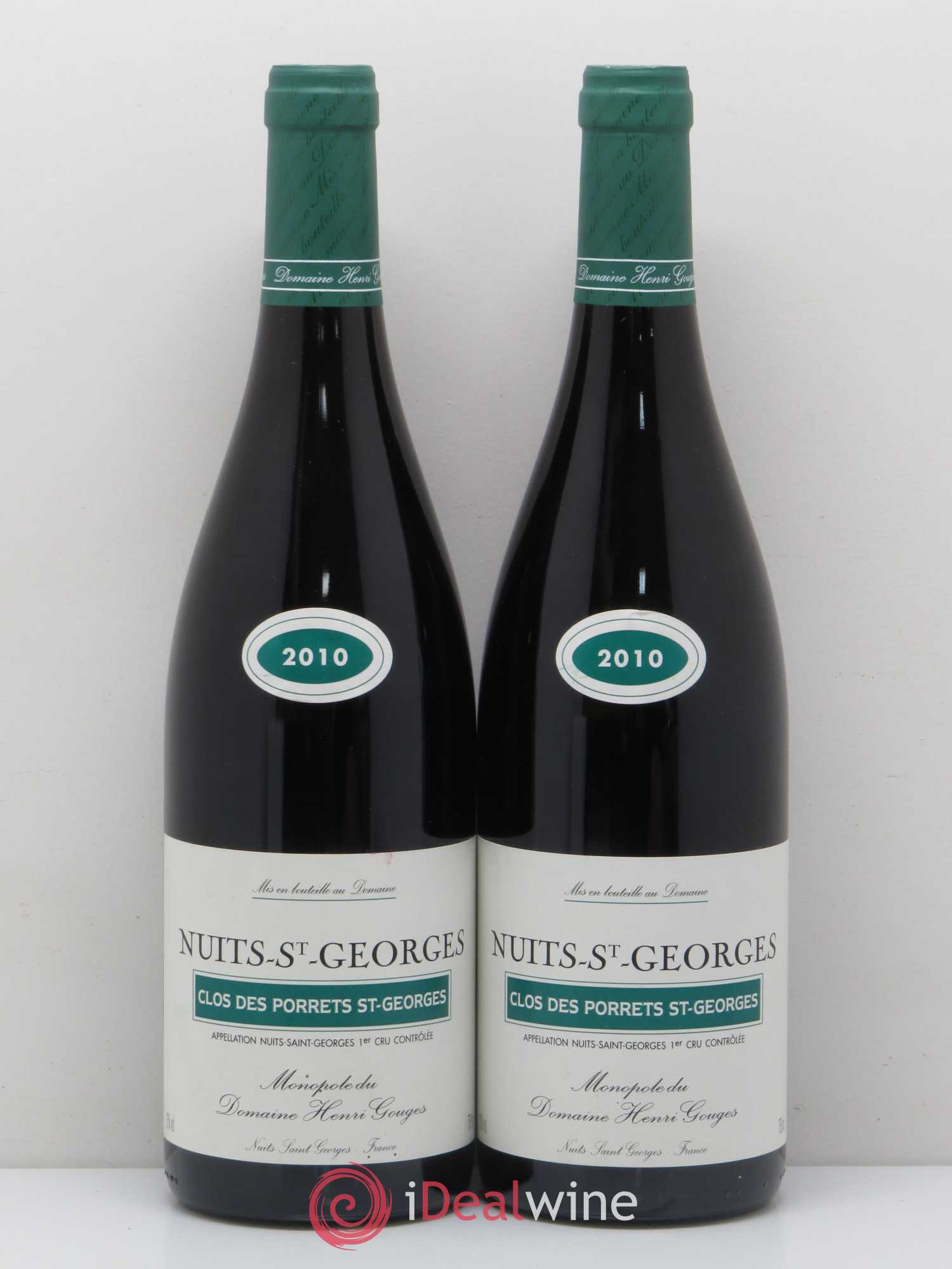 Nuits-Saint-Georges 1er Cru Clos des Porrets St Georges Henri Gouges (sans prix de réserve) 2010 - Lot de 2 bouteilles - 0