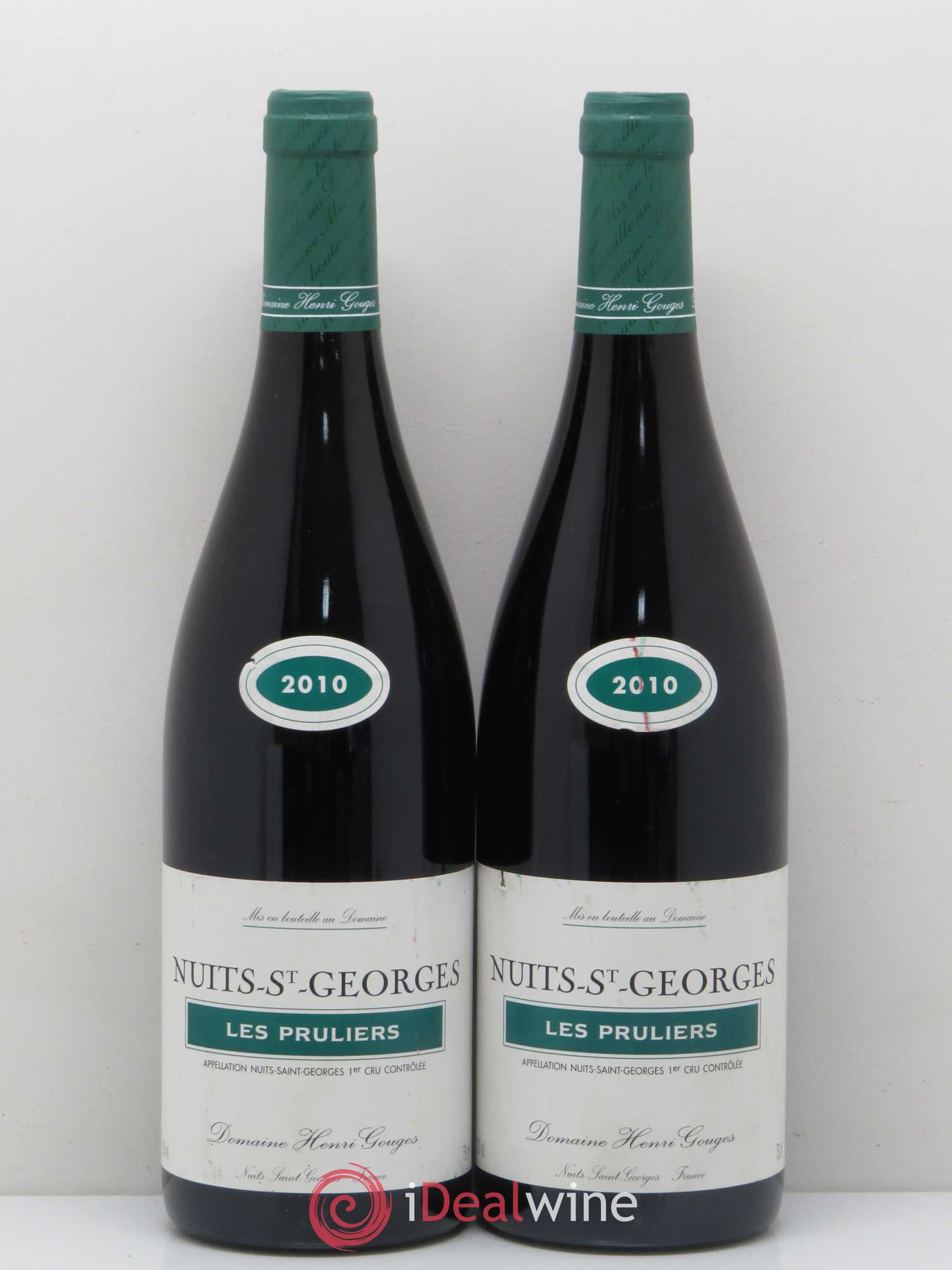 Nuits-Saint-Georges 1er Cru Les Pruliers Henri Gouges (sans prix de réserve) 2010 - Lot de 2 bouteilles - 0