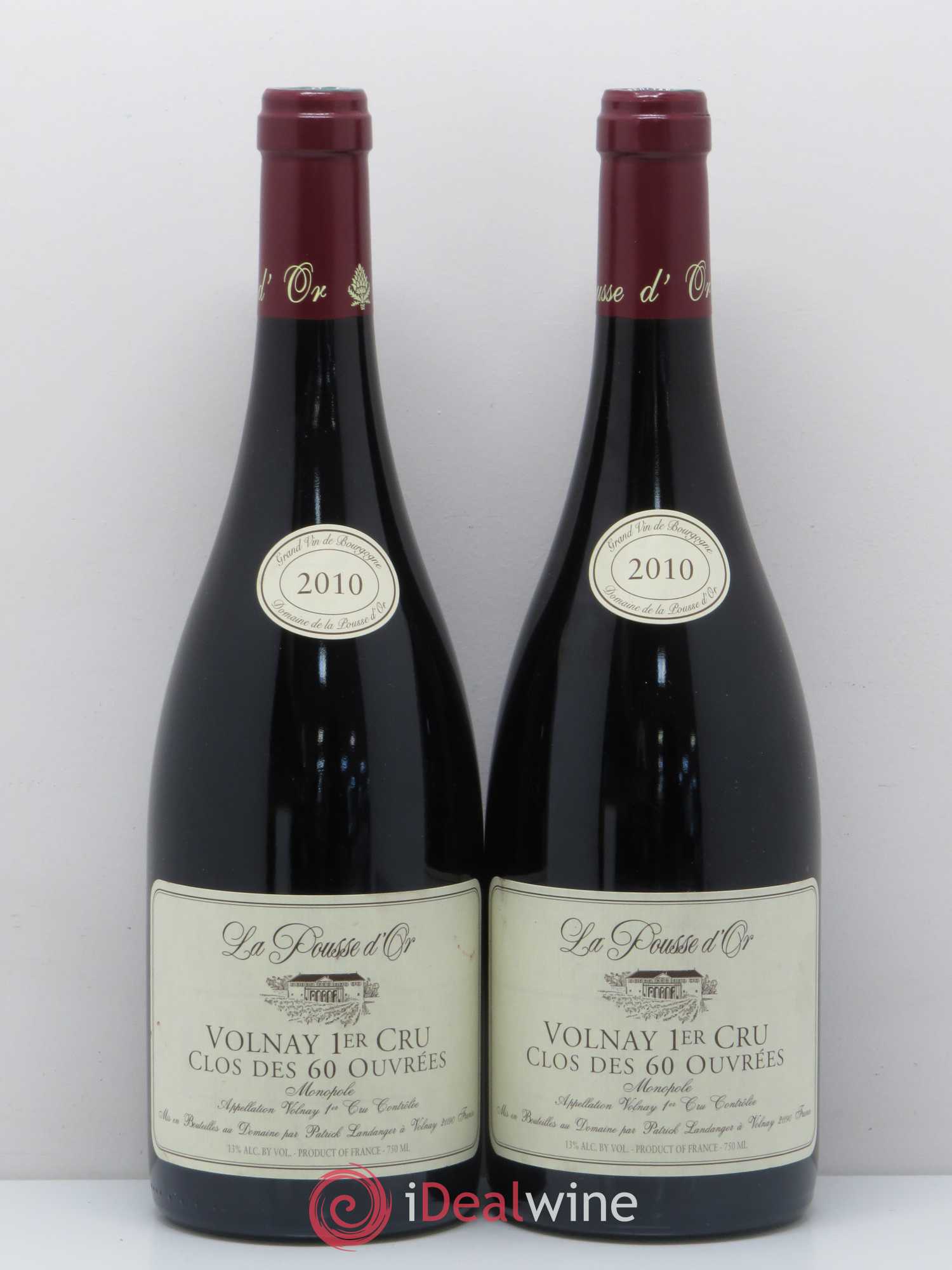 Volnay 1er Cru Clos des 60 ouvrées La Pousse d'Or (Domaine de) (sans prix de réserve) 2010 - Lot de 2 bouteilles - 0