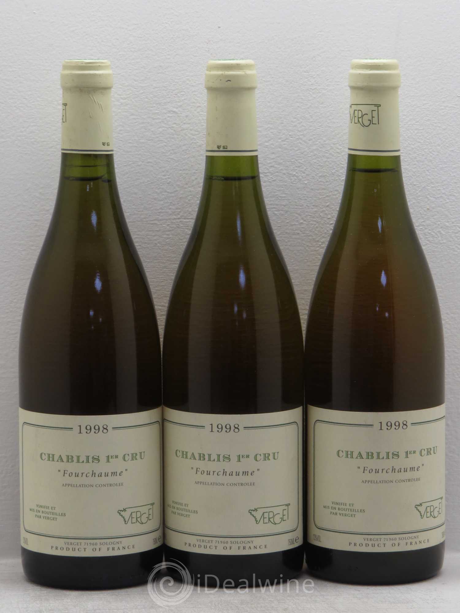 Chablis 1er Cru Verget (sans prix de réserve) 1998 - Posten von 3 Flaschen - 0