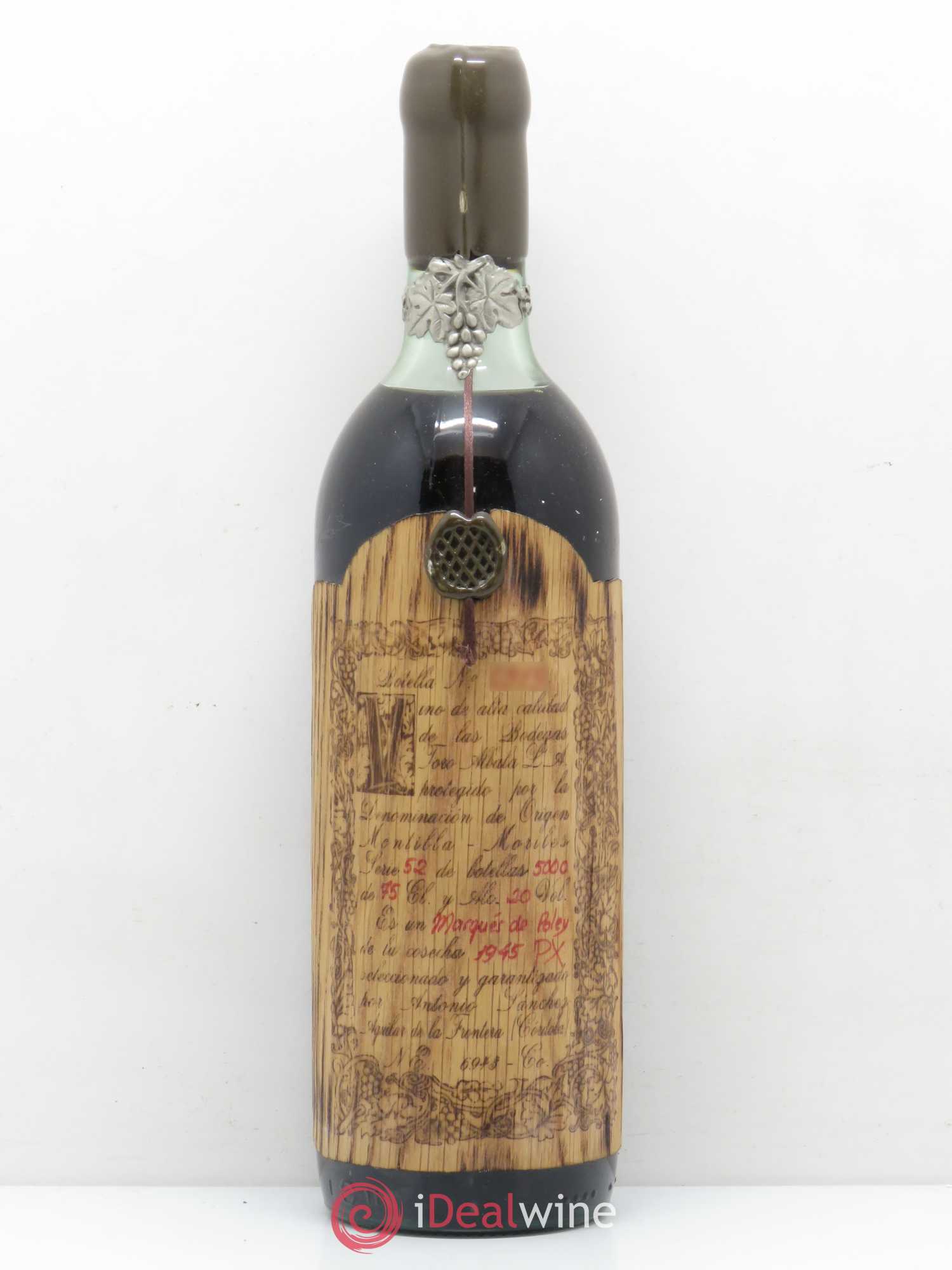 Espagne Montilla Moriles Marques de Poley Bodega Toro Albala 1945 - Posten von 1 Flasche - 0