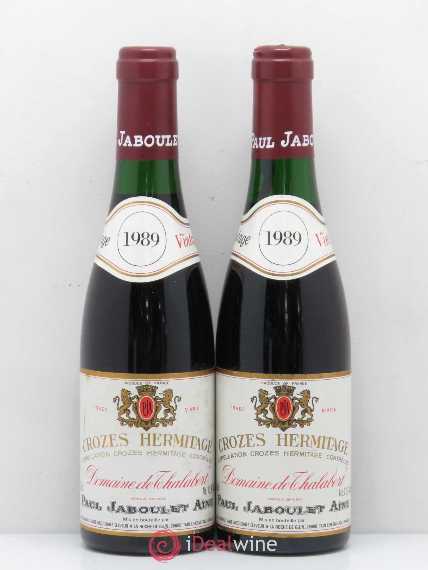 Crozes-Hermitage Domaine de Thalabert Paul Jaboulet Ainé (sans prix de réserve) 1989 - Lot de 2 demi bouteilles - 0