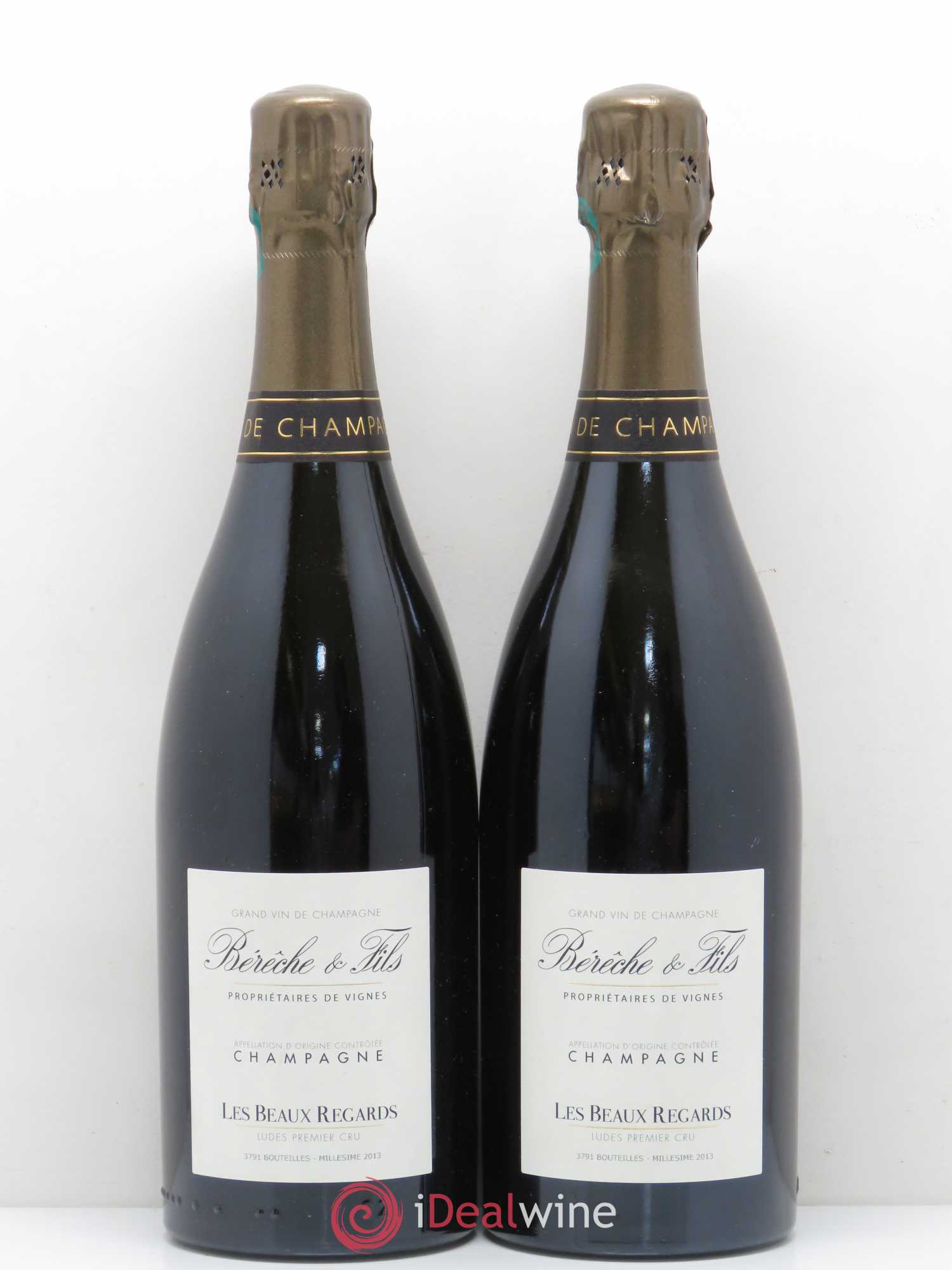 Champagne Beaux Regards Ludes 1er Cru Maison Béréche et Fils (sans prix de réserve) - Posten von 2 Flaschen - 0