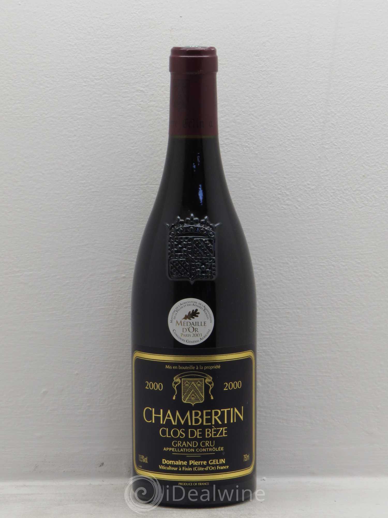 Chambertin Clos de Bèze Grand Cru Gelin (sans prix de réserve) 2000 - Posten von 1 Flasche - 0