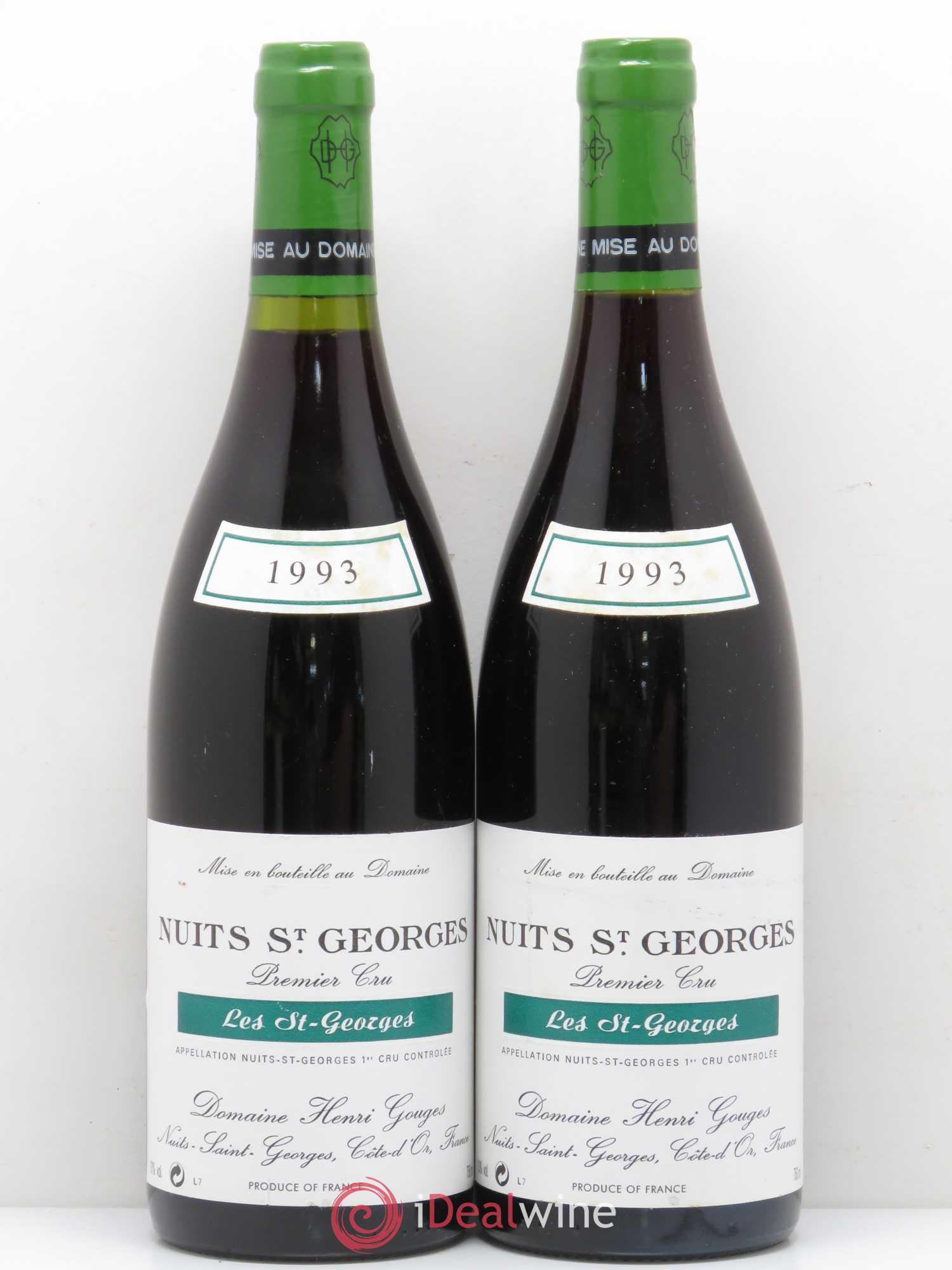Nuits-Saint-Georges 1er Cru Les Saints Georges Henri Gouges (sans prix de réserve) 1993 - Lot de 2 bouteilles - 0