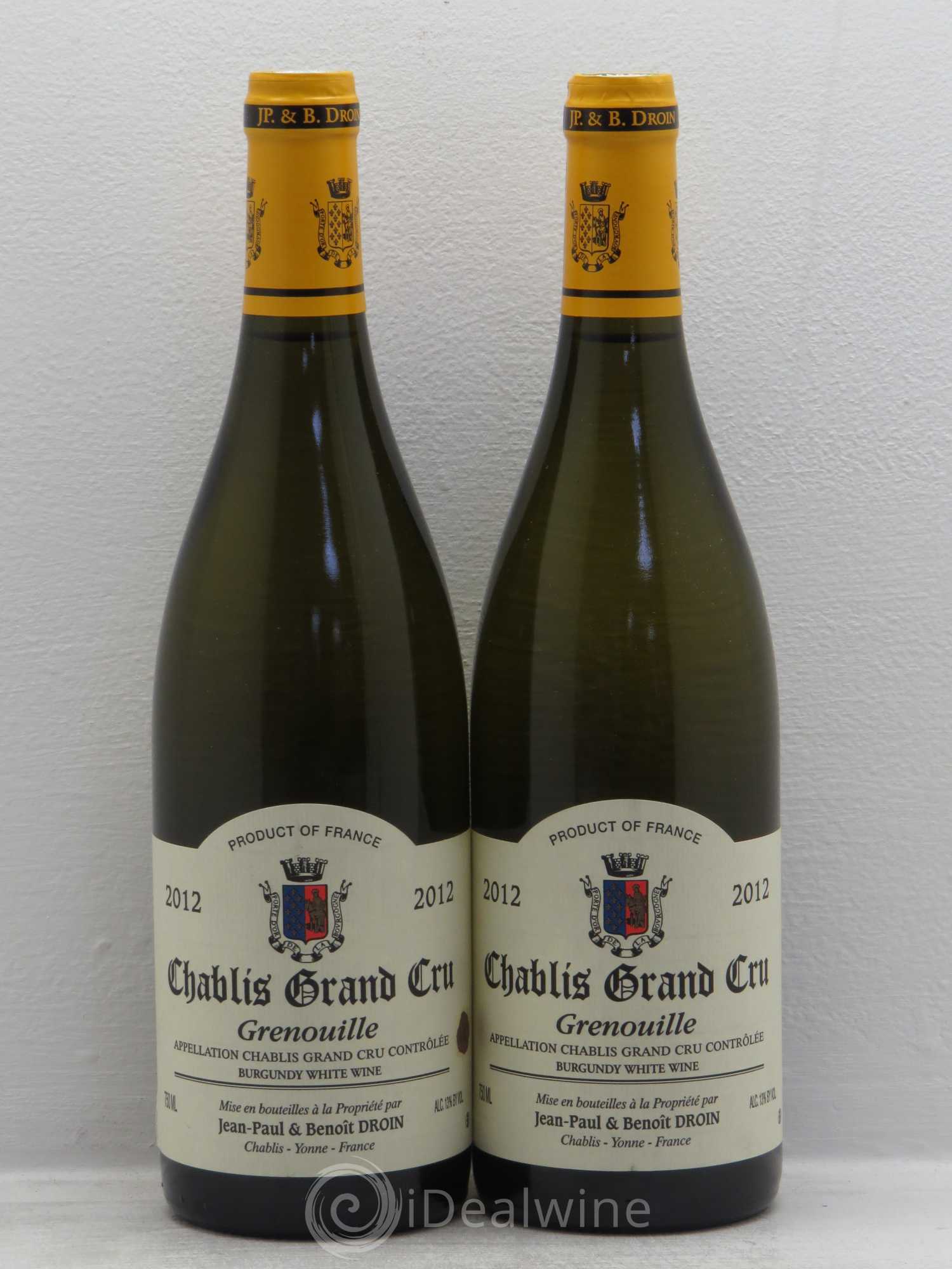 Chablis Grand Cru Grenouilles Jean-Paul & Benoît Droin (Domaine) 2012 - Lot de 2 bouteilles - 0
