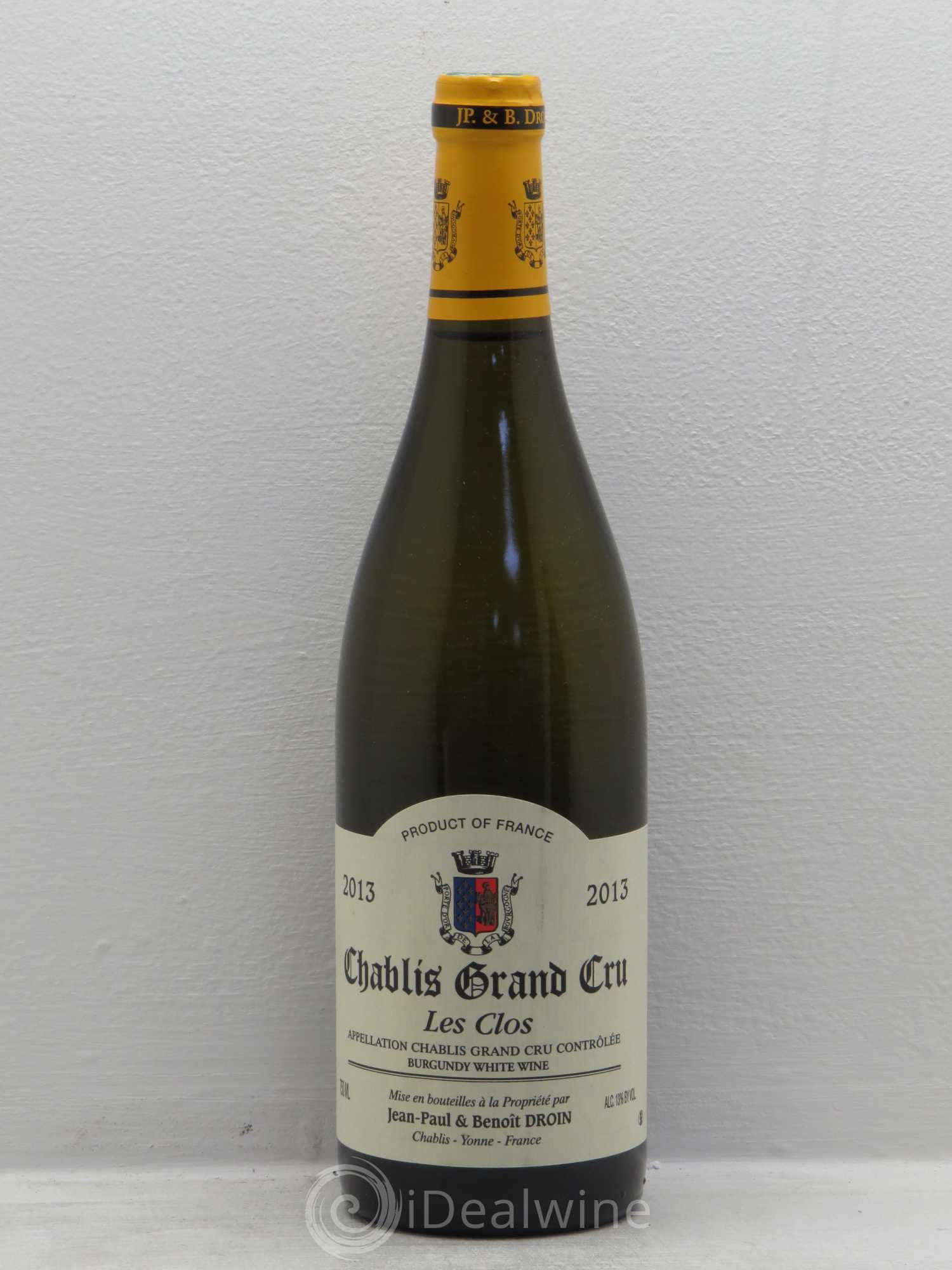 Chablis Grand Cru Les Clos Jean-Paul & Benoît Droin (Domaine) 2013 - Lot de 6 bouteilles - 0
