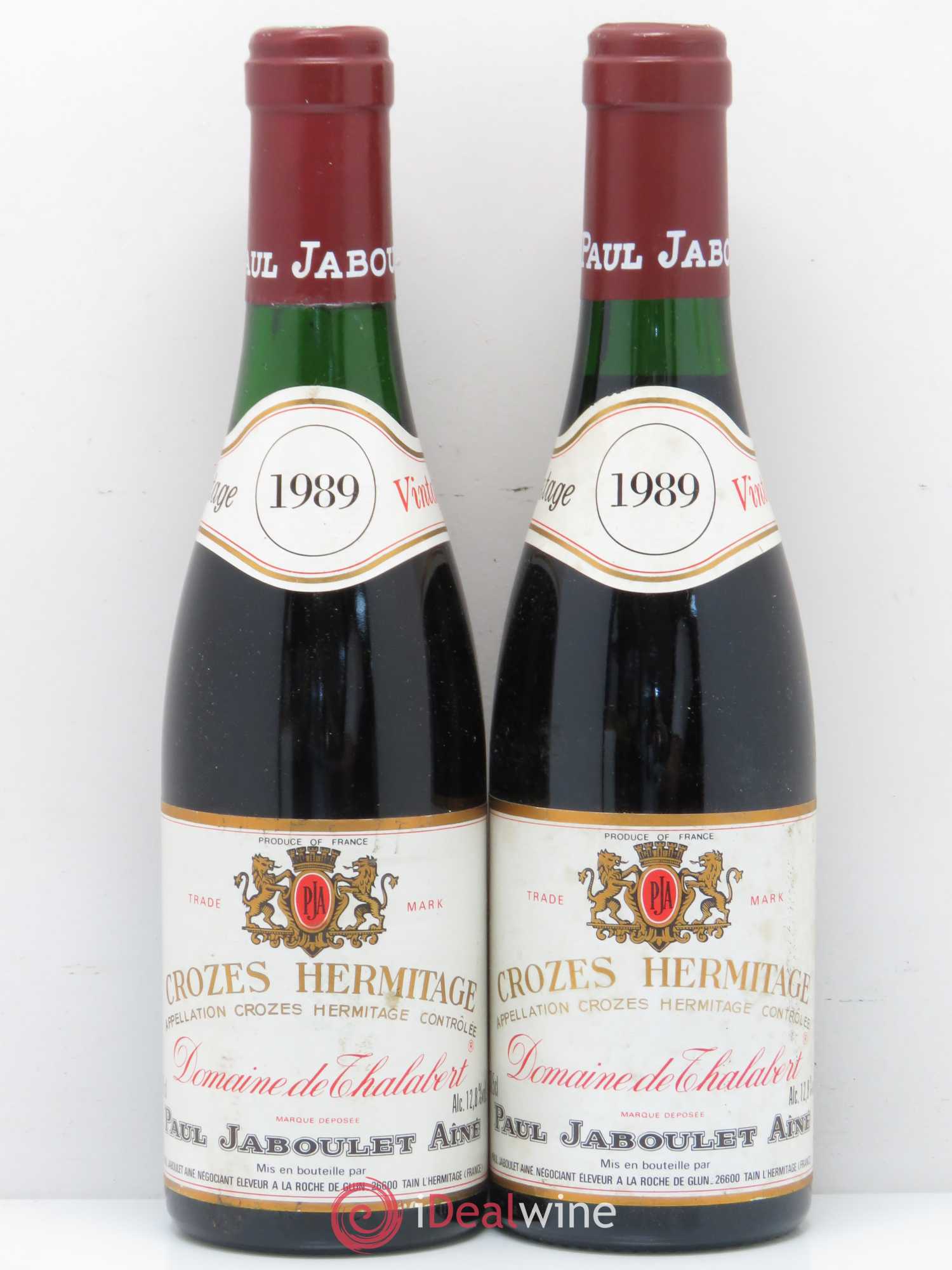 Crozes-Hermitage Domaine de Thalabert Paul Jaboulet Ainé (sans prix de réserve) 1989 - Lot de 2 demi bouteilles - 0