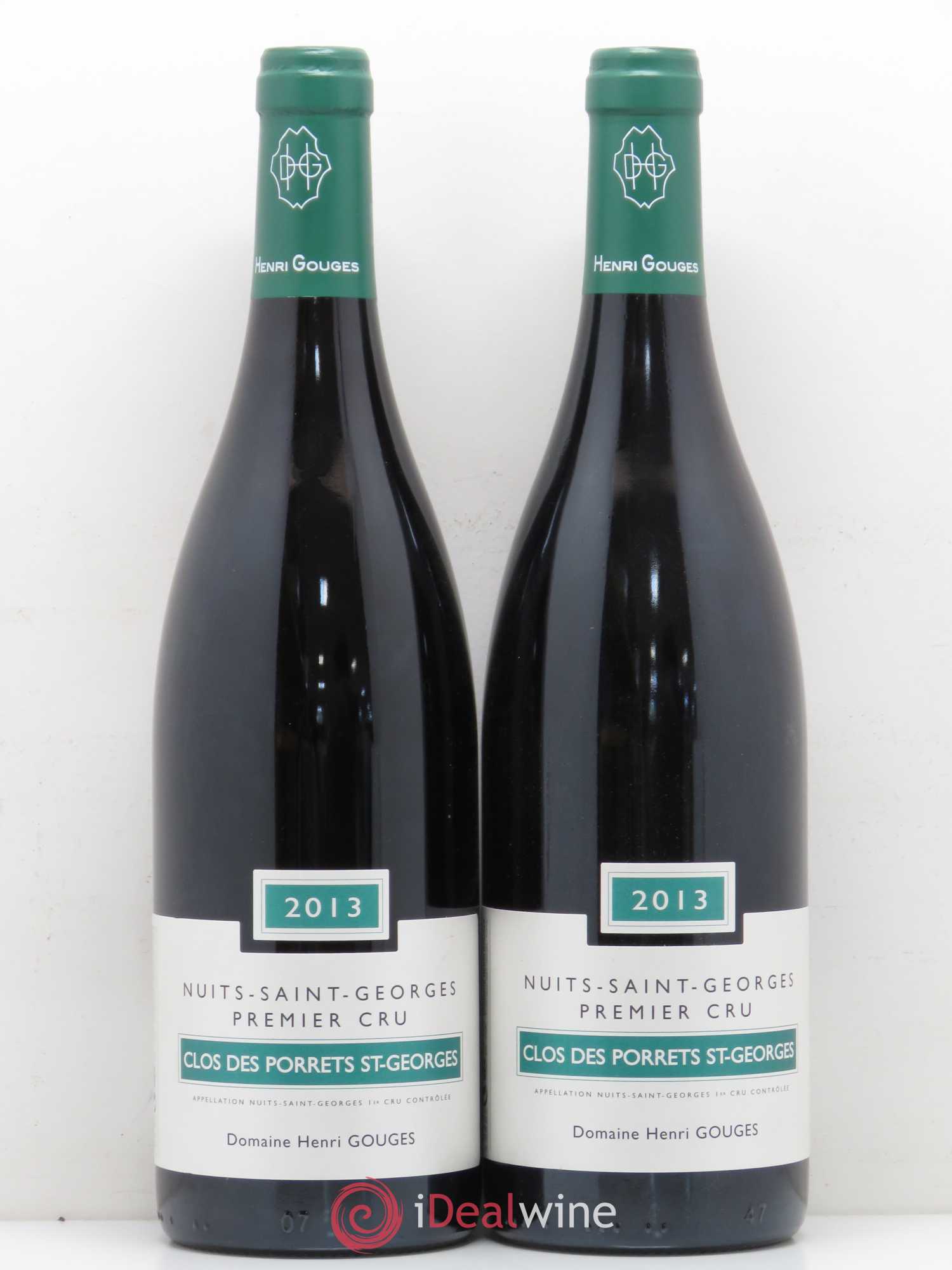 Nuits-Saint-Georges 1er Cru Clos des Porrets St Georges Henri Gouges (sans prix de réserve) 2013 - Lot de 2 bouteilles - 0