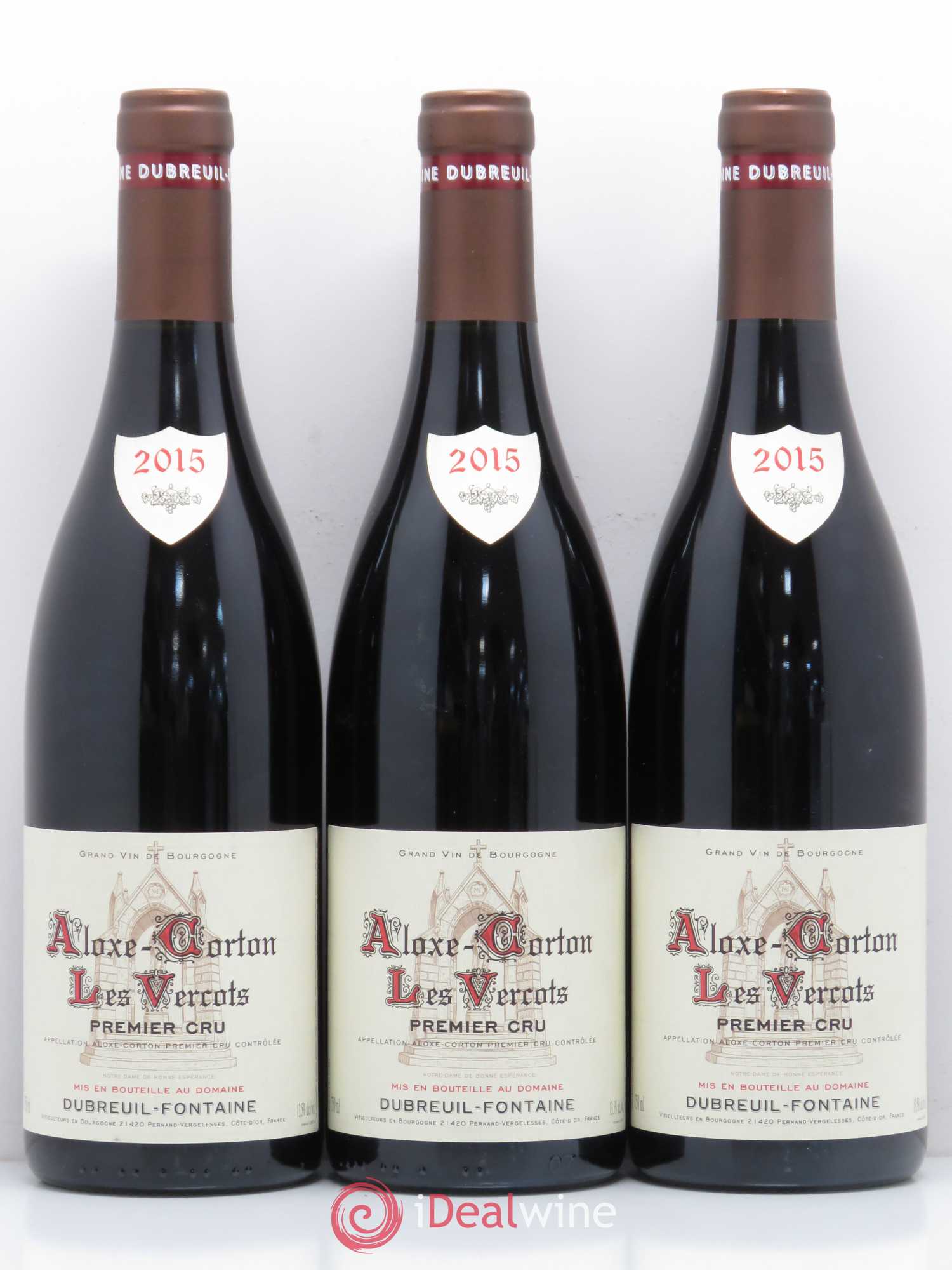 Aloxe-Corton 1er Cru Les Vercots Domaine Dubreuil Fontaine (sans prix de réserve) 2015 - Posten von 3 Flaschen - 0