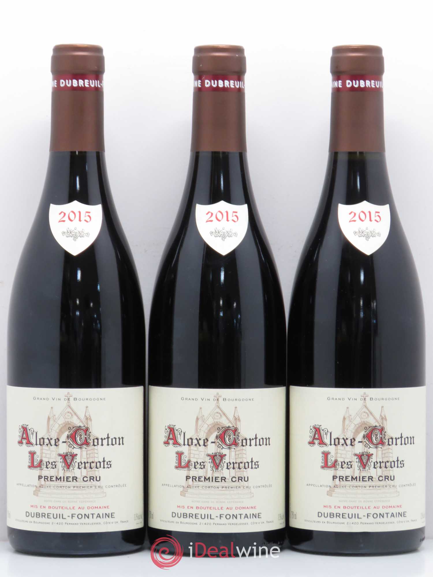 Aloxe-Corton 1er Cru Les Vercots Domaine Dubreuil Fontaine (sans prix de réserve) 2015 - Posten von 3 Flaschen - 0