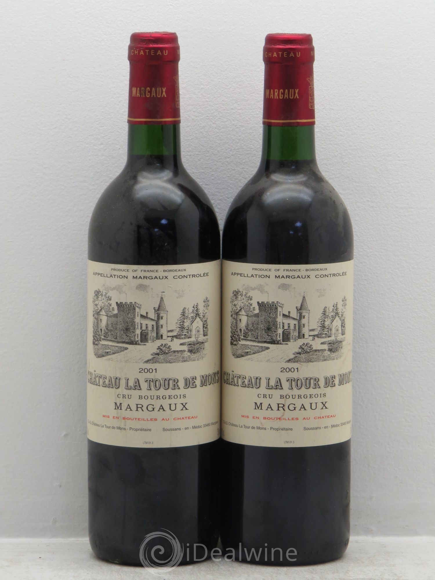 Château la Tour de Mons Cru Bourgeois 2001 - Lot de 2 bouteilles - 0