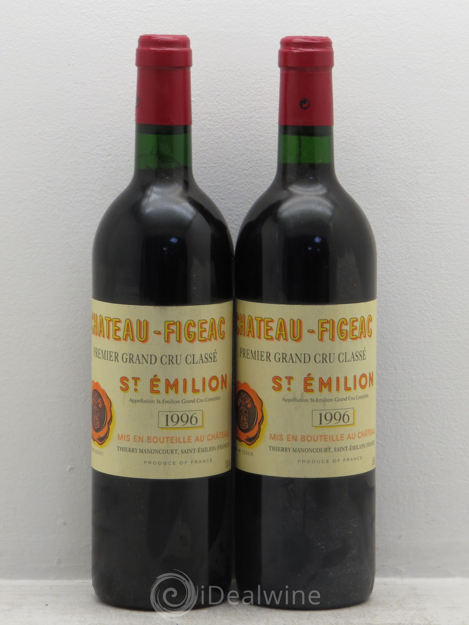 Château Figeac 1er Grand Cru Classé A 1996 - Lot de 2 bouteilles - 0