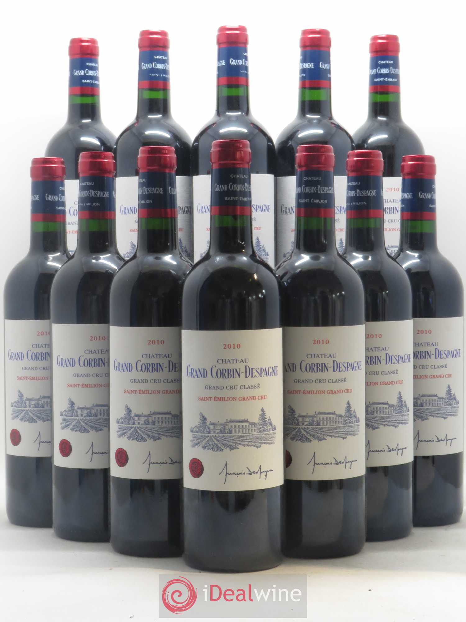 Château Grand Corbin Despagne Grand Cru Classé 2010 - Lot de 12 bouteilles - 0
