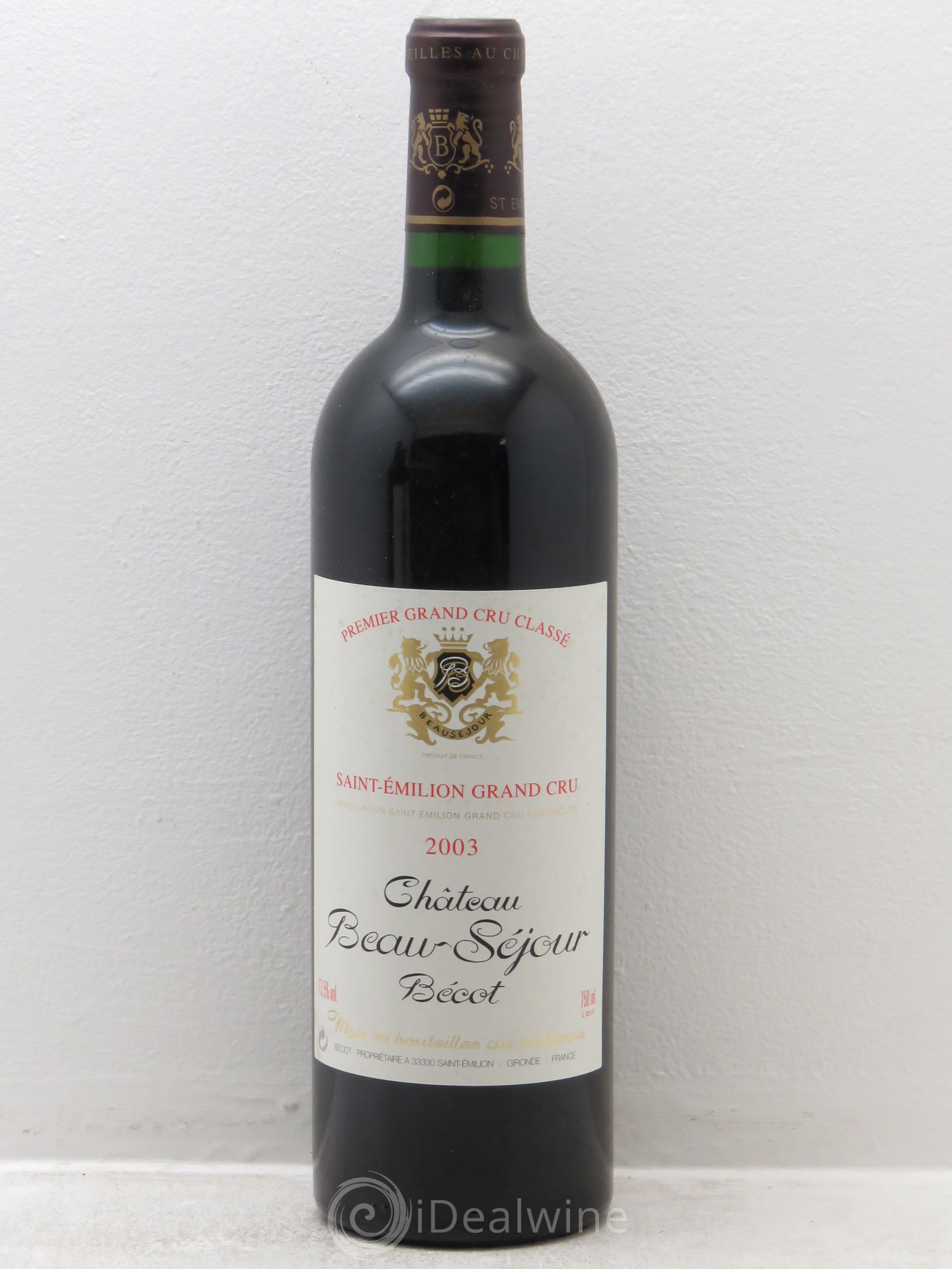 Château Beau-Séjour Bécot 1er Grand Cru Classé B 2003 - Lot de 6 bouteilles - 0