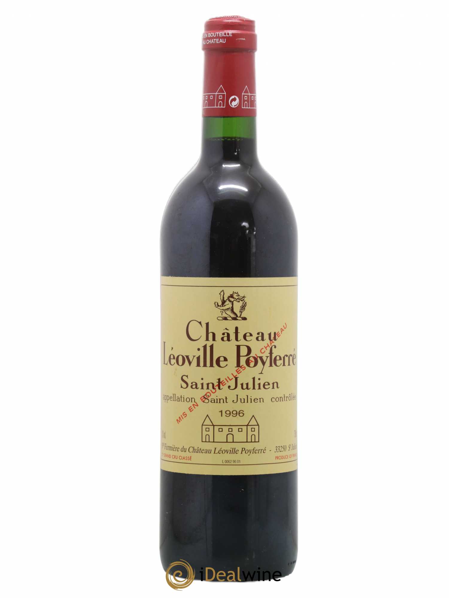 Château Léoville Poyferré 2ème Grand Cru Classé 1996 - Lot de 1 bouteille - 0