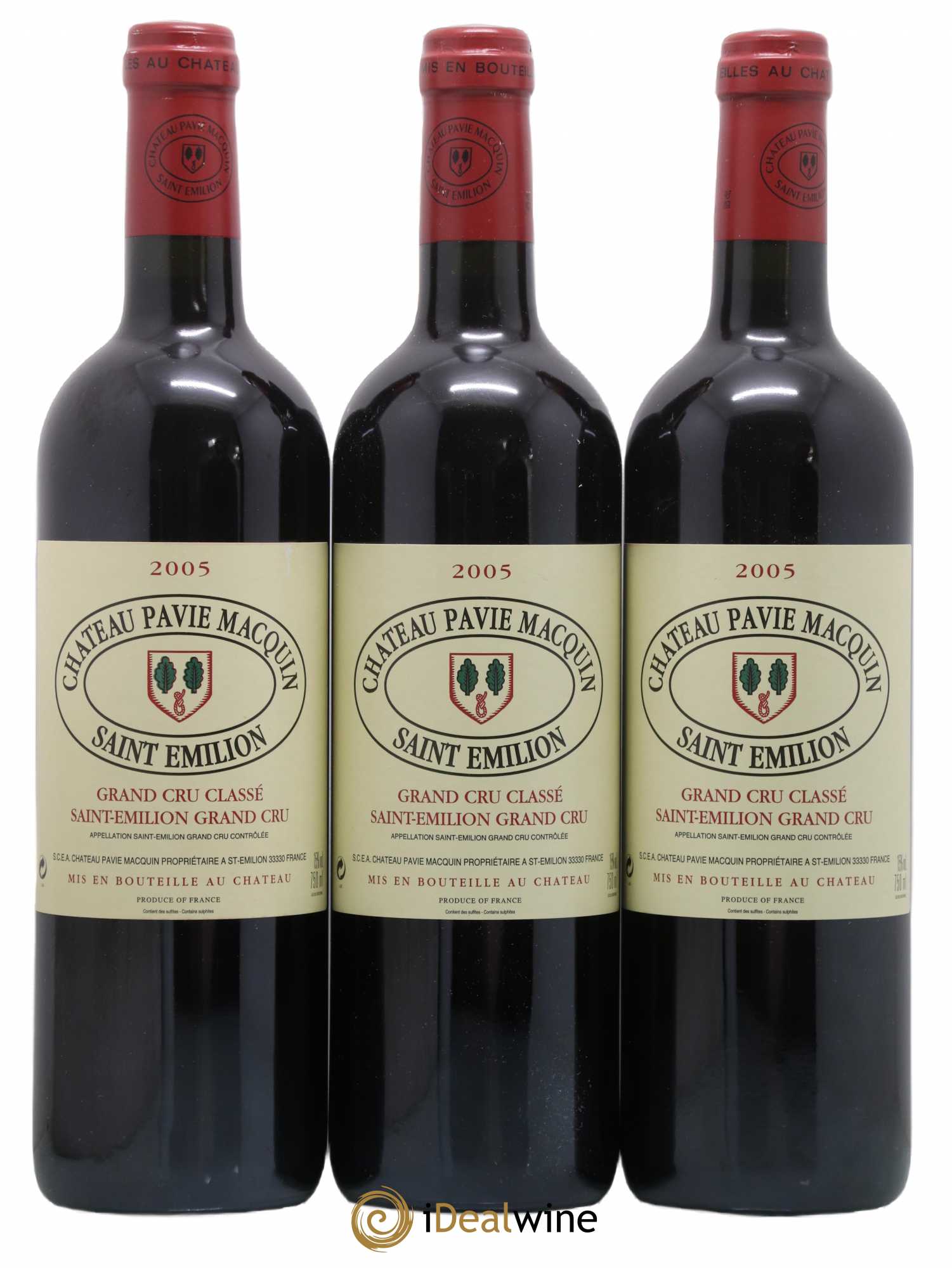 Château Pavie Macquin 1er Grand Cru Classé B 2005 - Lot de 3 bouteilles - 0