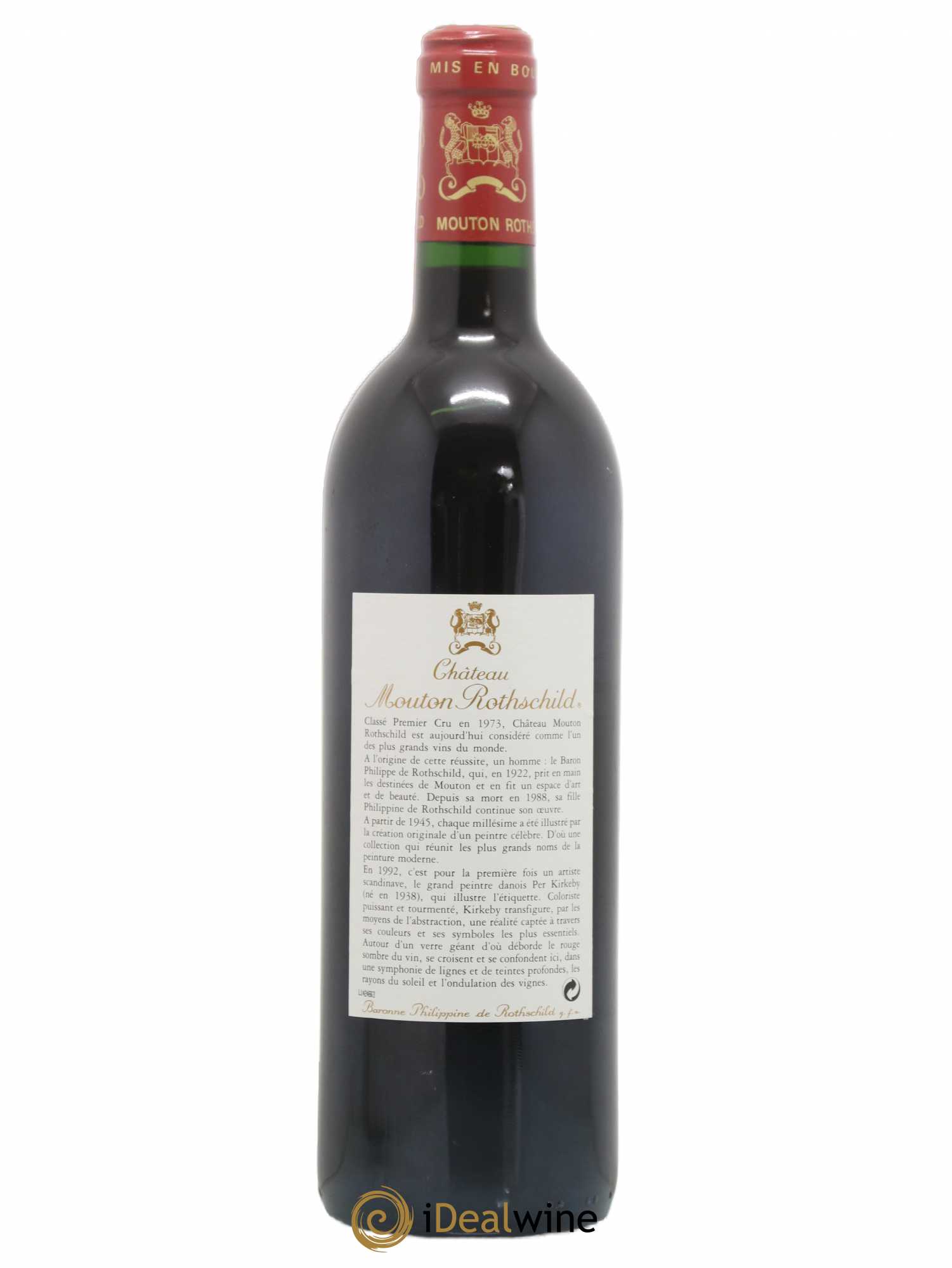 Château Mouton Rothschild 1er Grand Cru Classé 1992 - Lot de 1 bouteille - 1