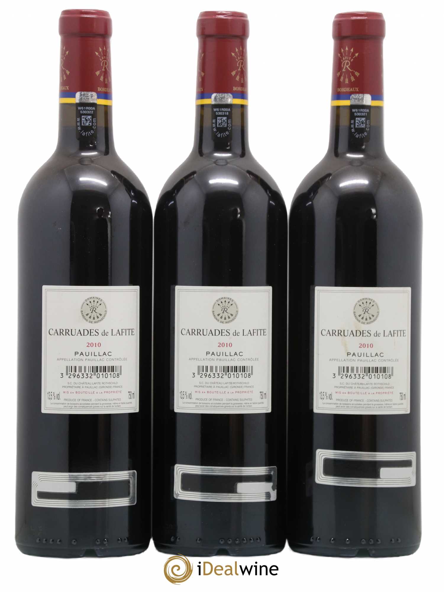 Carruades de Lafite Rothschild Second Vin 2010 - Lot de 3 bouteilles - 1