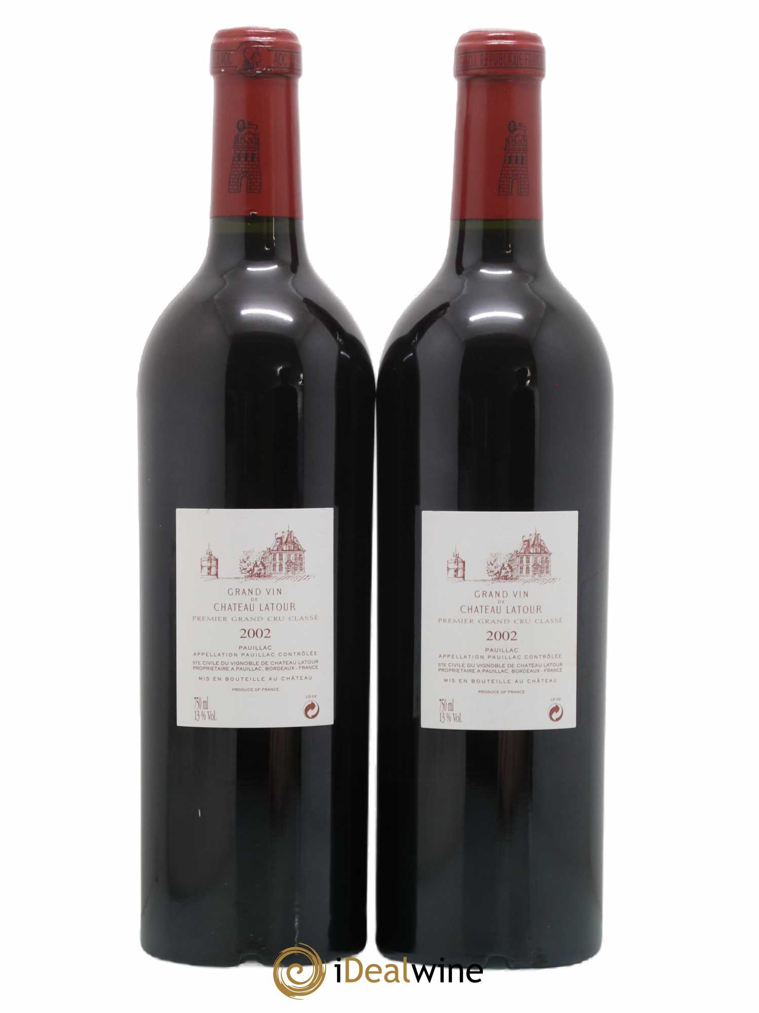 Château Latour 1er Grand Cru Classé 2002 - Lot de 2 bouteilles - 1