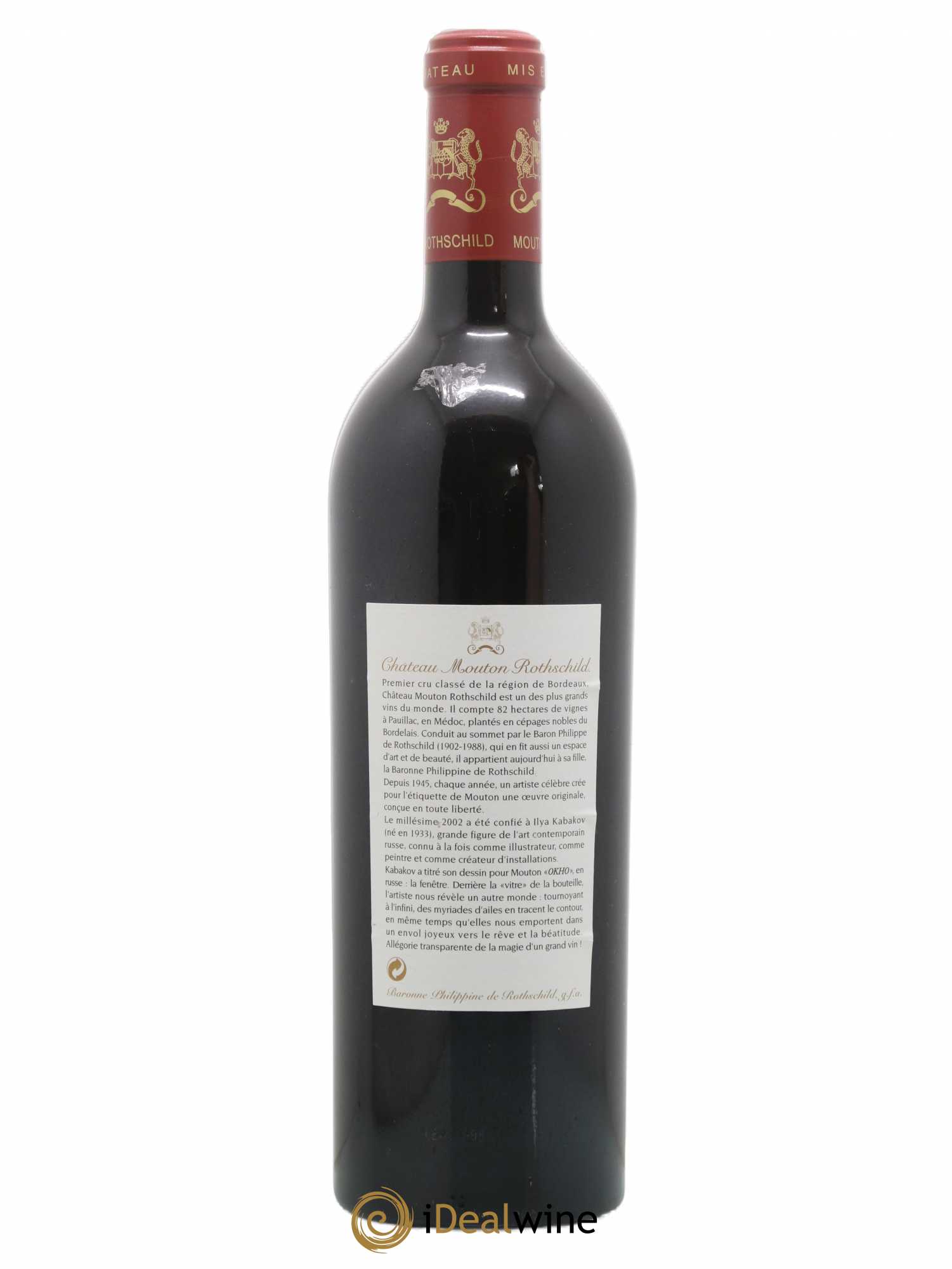 Château Mouton Rothschild 1er Grand Cru Classé 2002 - Lot de 1 bouteille - 1
