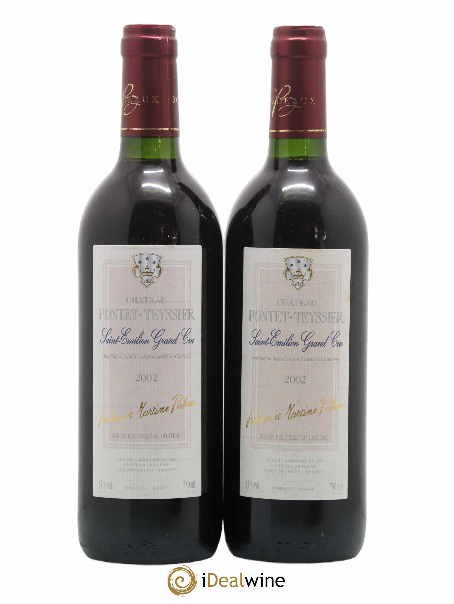 Saint-Émilion Grand Cru Pontet Teyssier 2002 - Lot de 2 bouteilles - 0