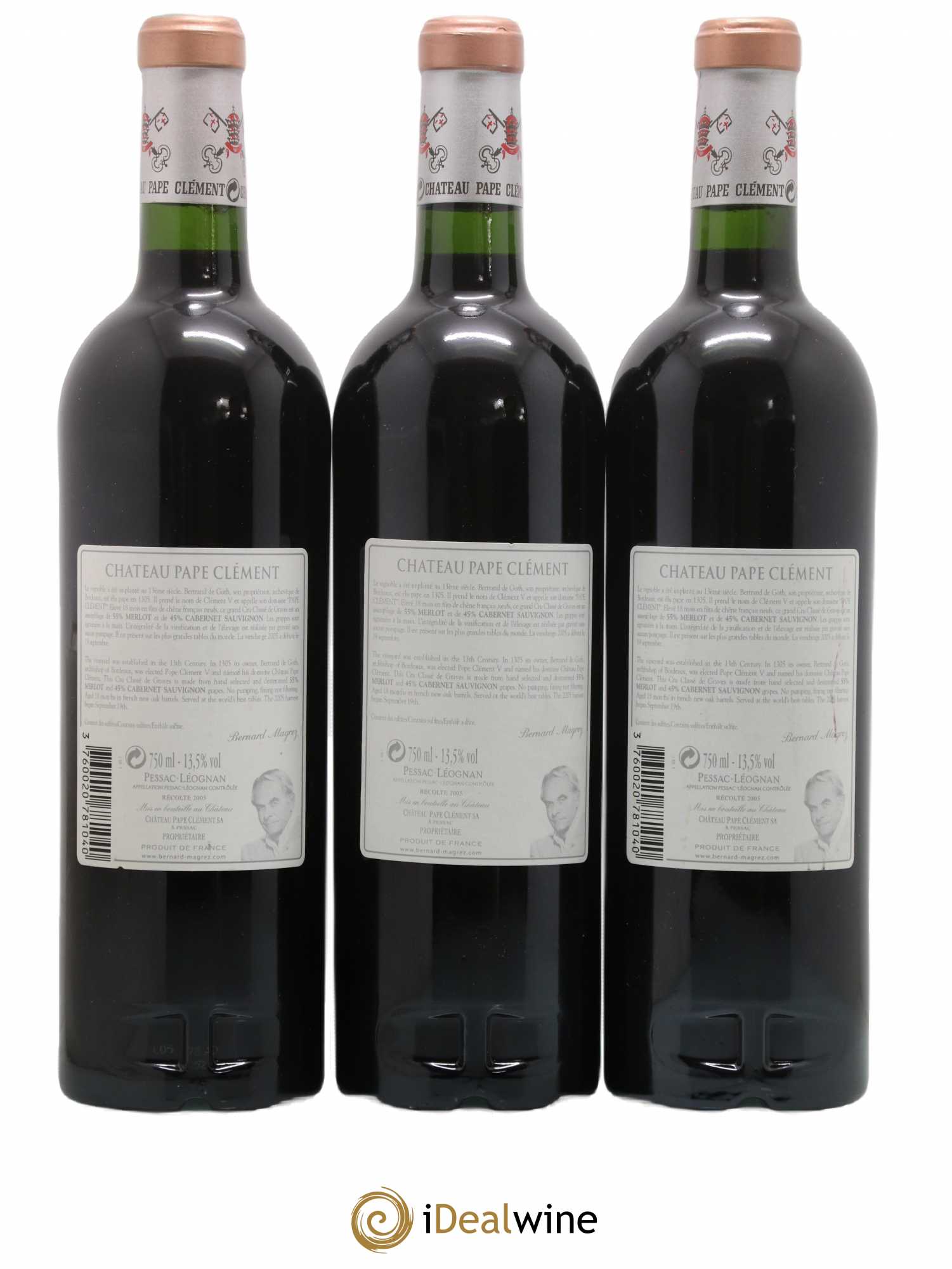 Château Pape Clément Cru Classé de Graves 2005 - Lot de 3 bouteilles - 1