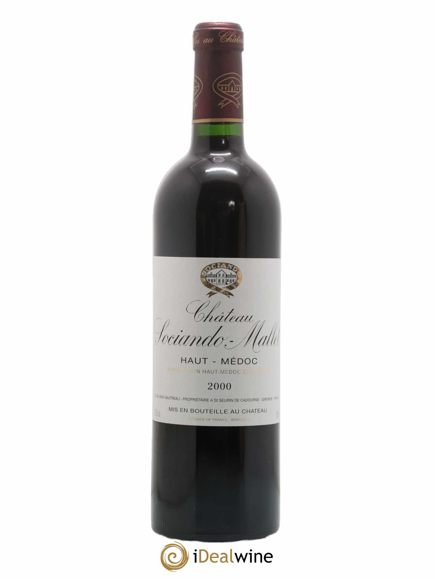 Château Sociando Mallet 2000 - Lot de 1 bouteille - 0