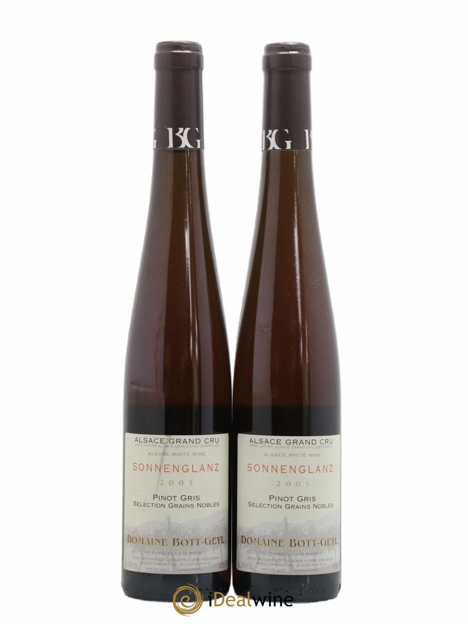 Alsace Grand Cru Sonnenglanz Sélection de Grains Nobles Pinot Gris Bott-Geyl (Domaine) 50cl 2005 - Lotto di 2 bottiglie - 0