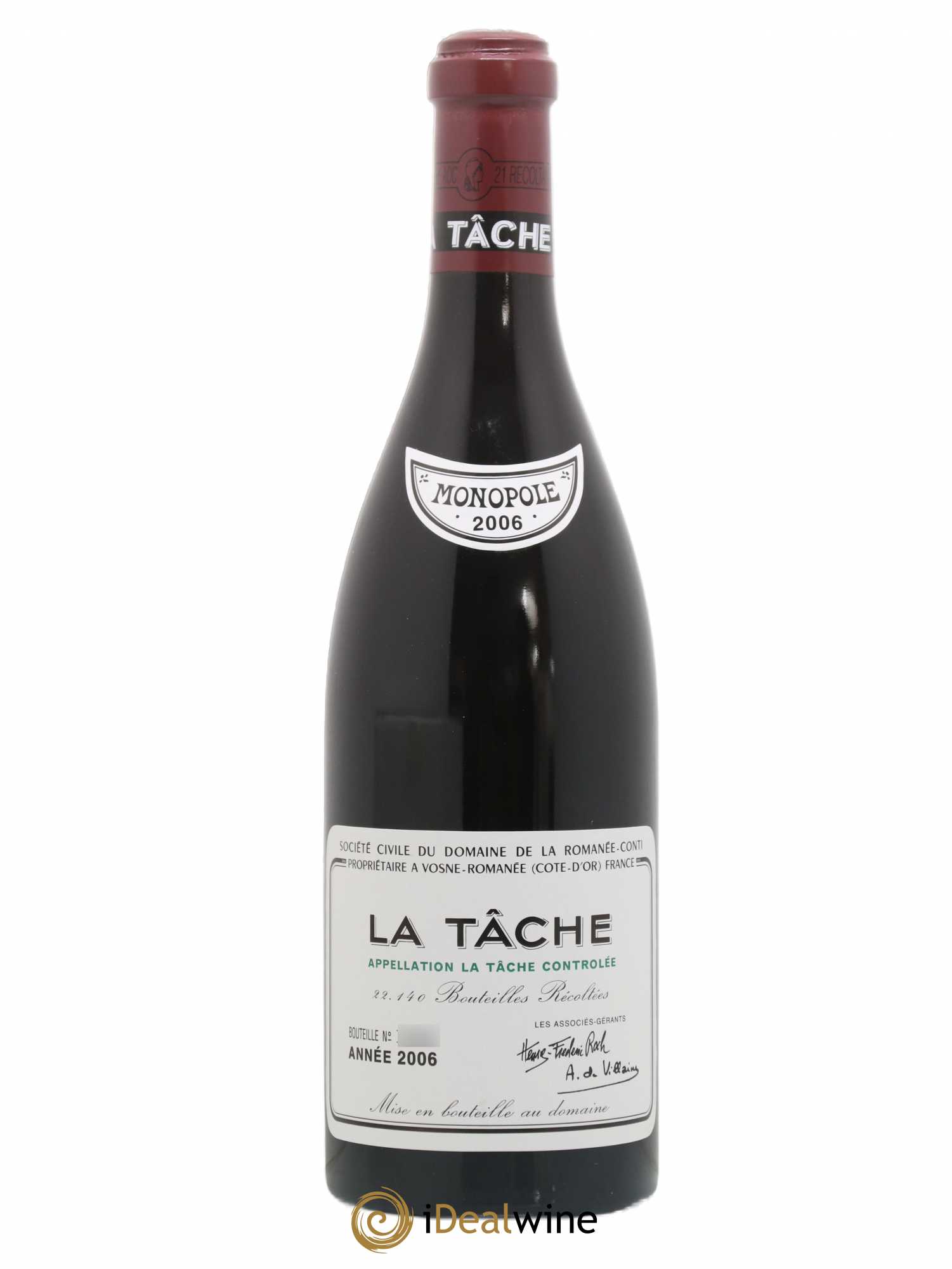 La Tâche Grand Cru Domaine de la Romanée-Conti 2006 - Lot de 1 bouteille - 0
