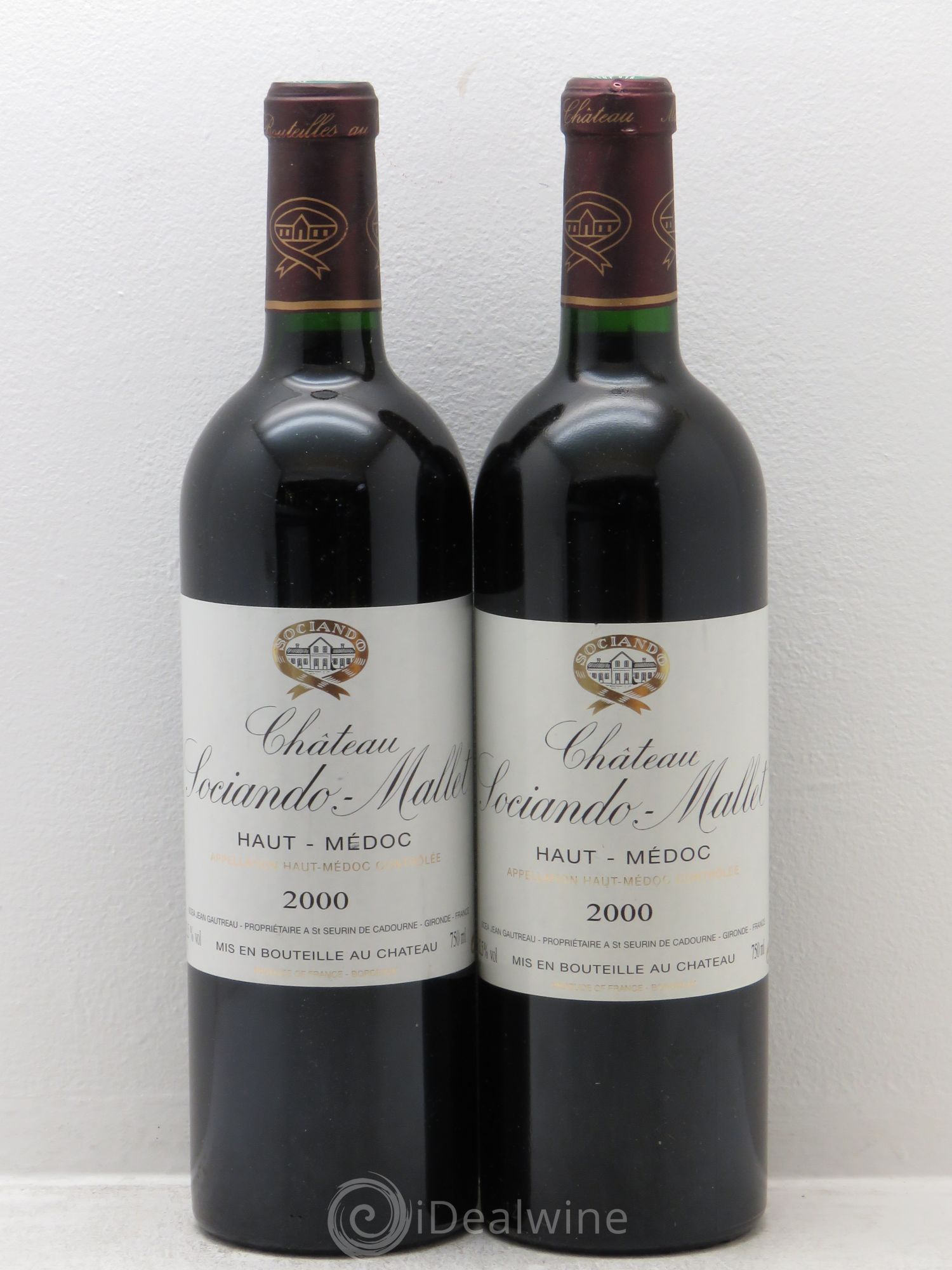 Château Sociando Mallet 2000 - Lot de 2 bouteilles - 0