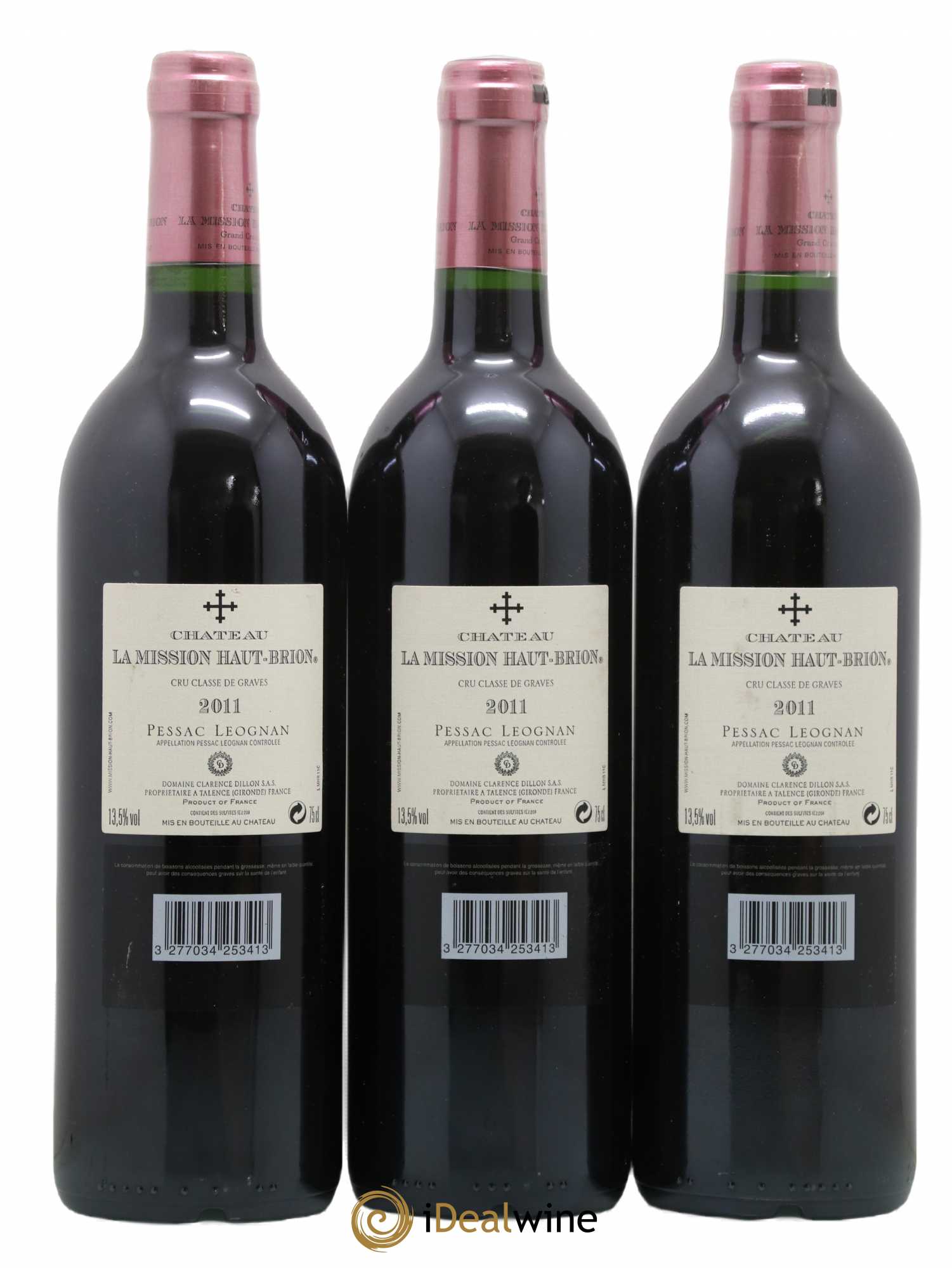 Château la Mission Haut-Brion Cru Classé de Graves 2011 - Lot de 3 bouteilles - 1
