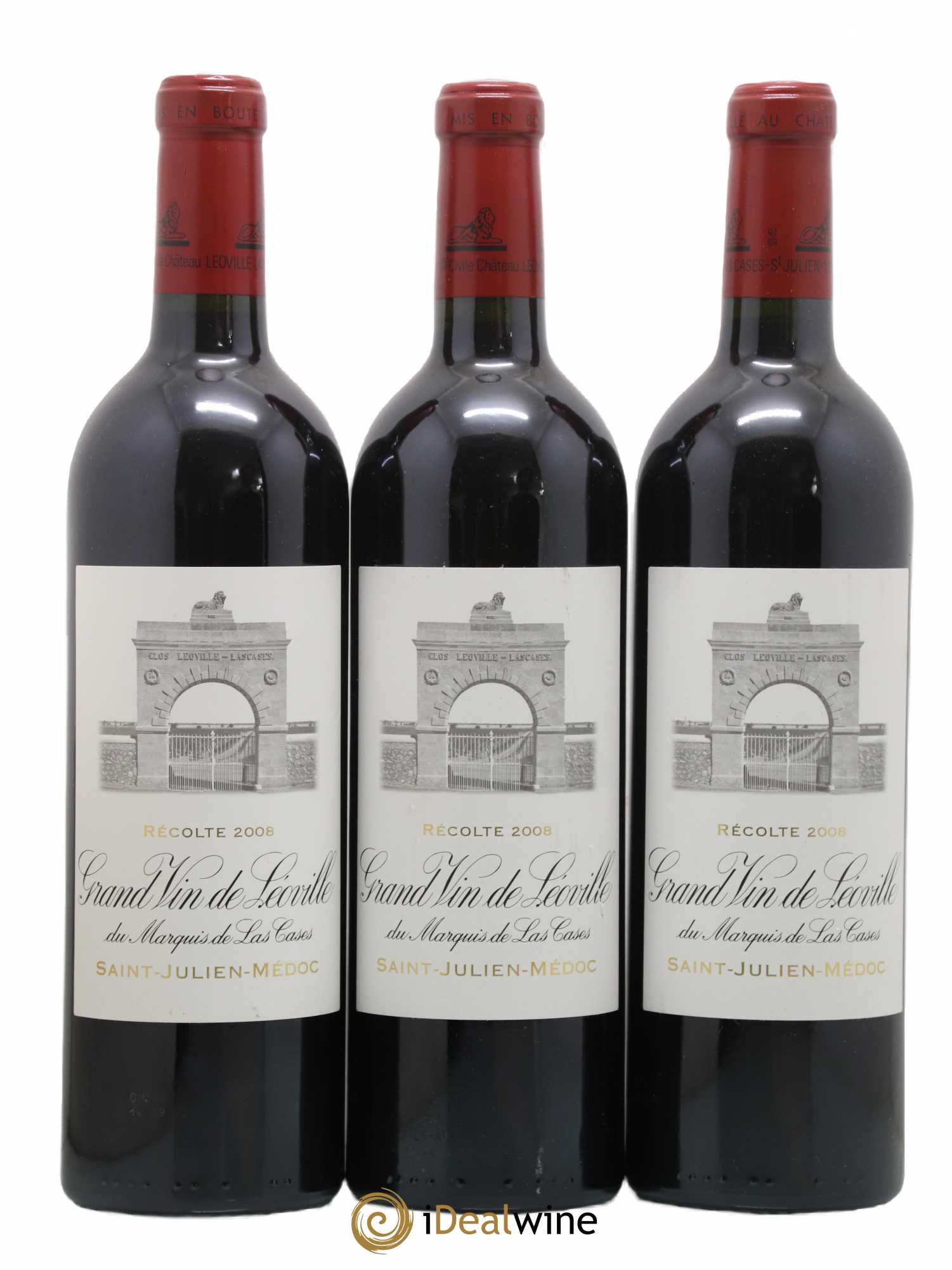 Château Léoville Las Cases 2ème Grand Cru Classé 2008 - Lot de 3 bouteilles - 0