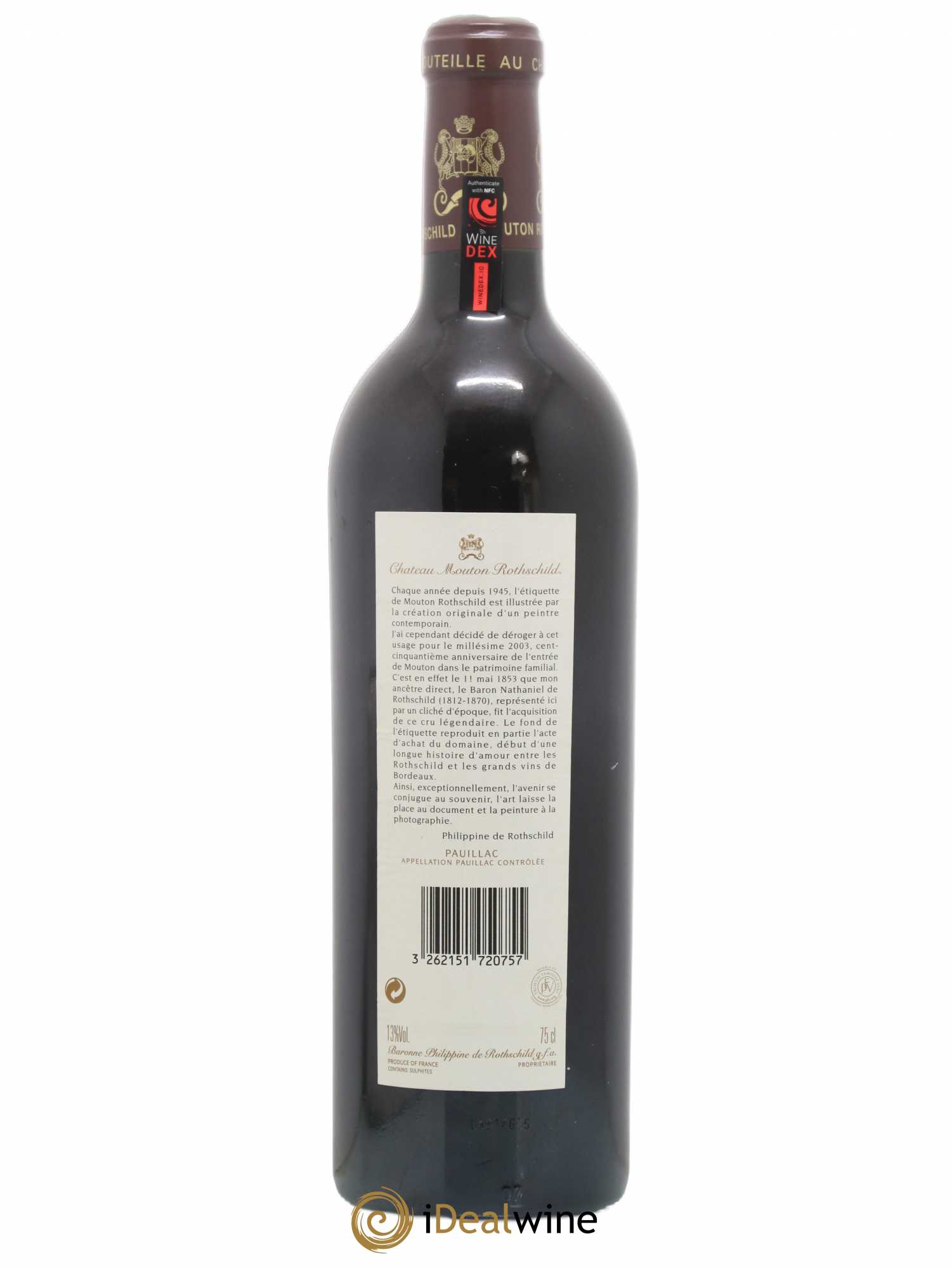 Château Mouton Rothschild 1er Grand Cru Classé 2003 - Lot de 1 bouteille - 1