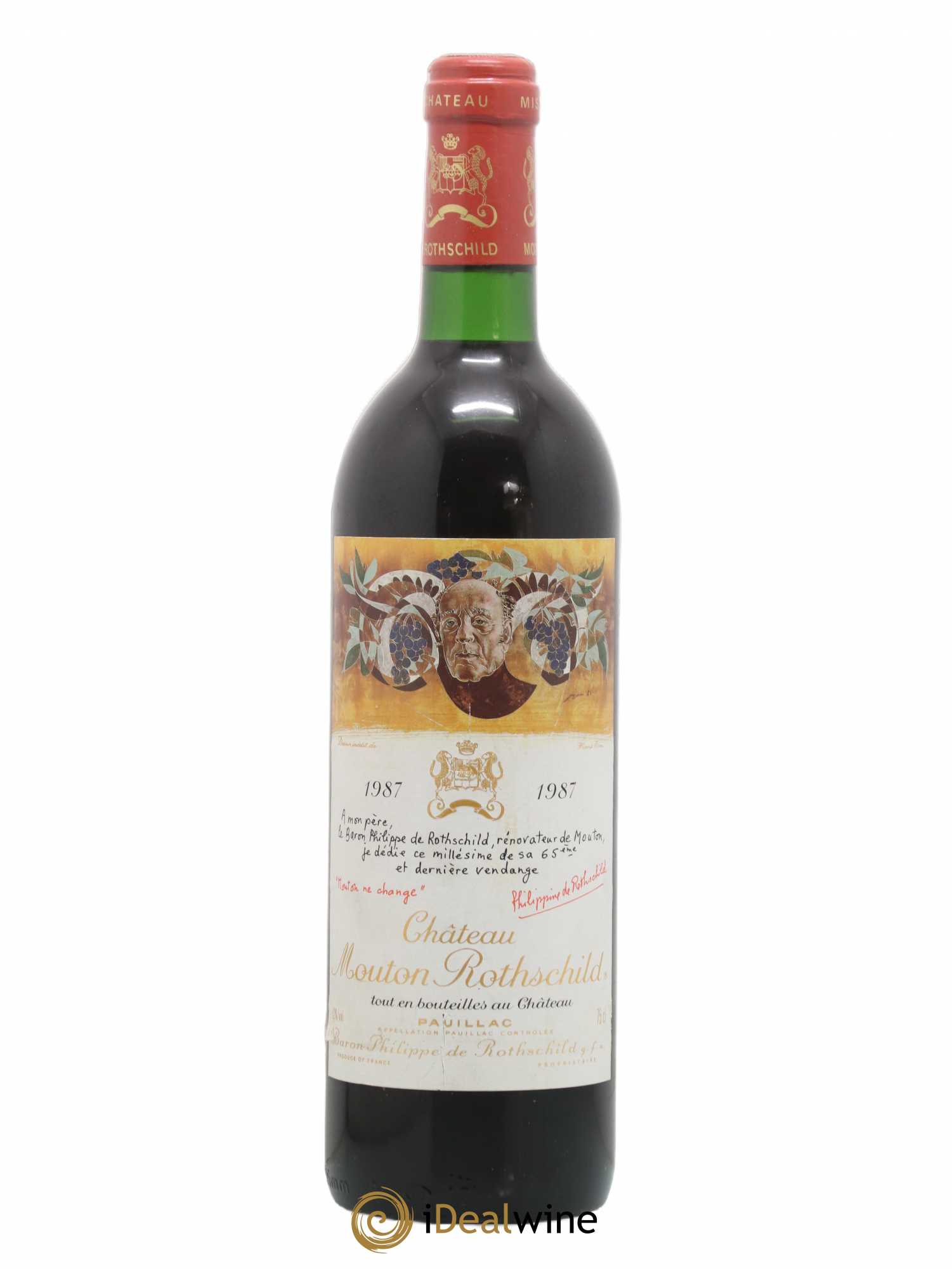 Château Mouton Rothschild 1er Grand Cru Classé 1987 - Lot de 1 bouteille - 0