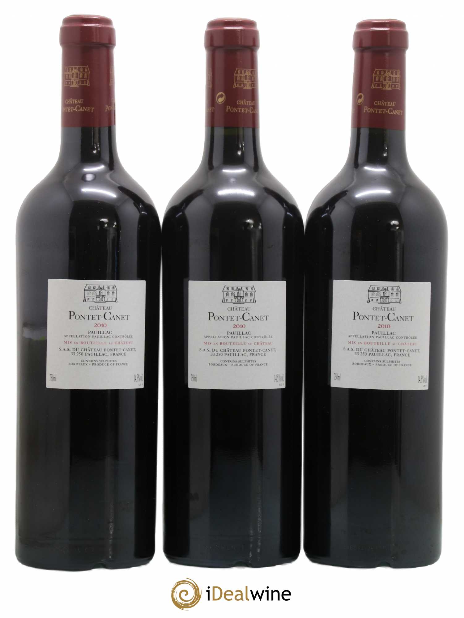 Château Pontet Canet 5ème Grand Cru Classé 2010 - Lot de 3 bouteilles - 1