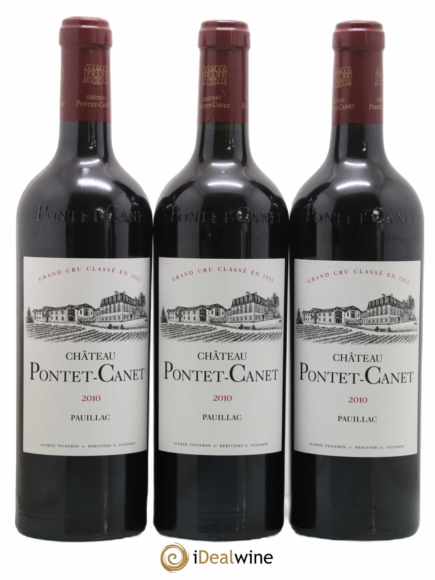 Château Pontet Canet 5ème Grand Cru Classé 2010 - Lot de 3 bouteilles - 0