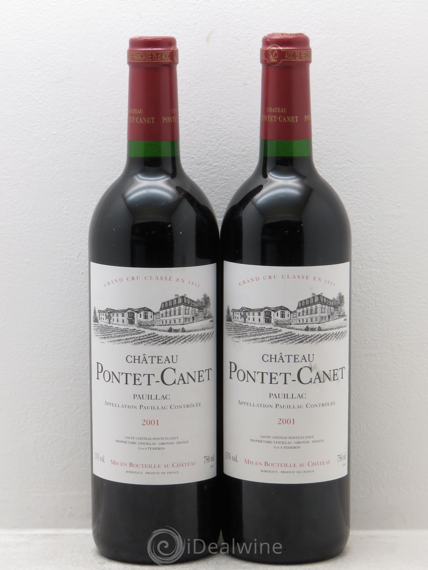 Château Pontet Canet 5ème Grand Cru Classé 2001 - Lot de 2 bouteilles - 0