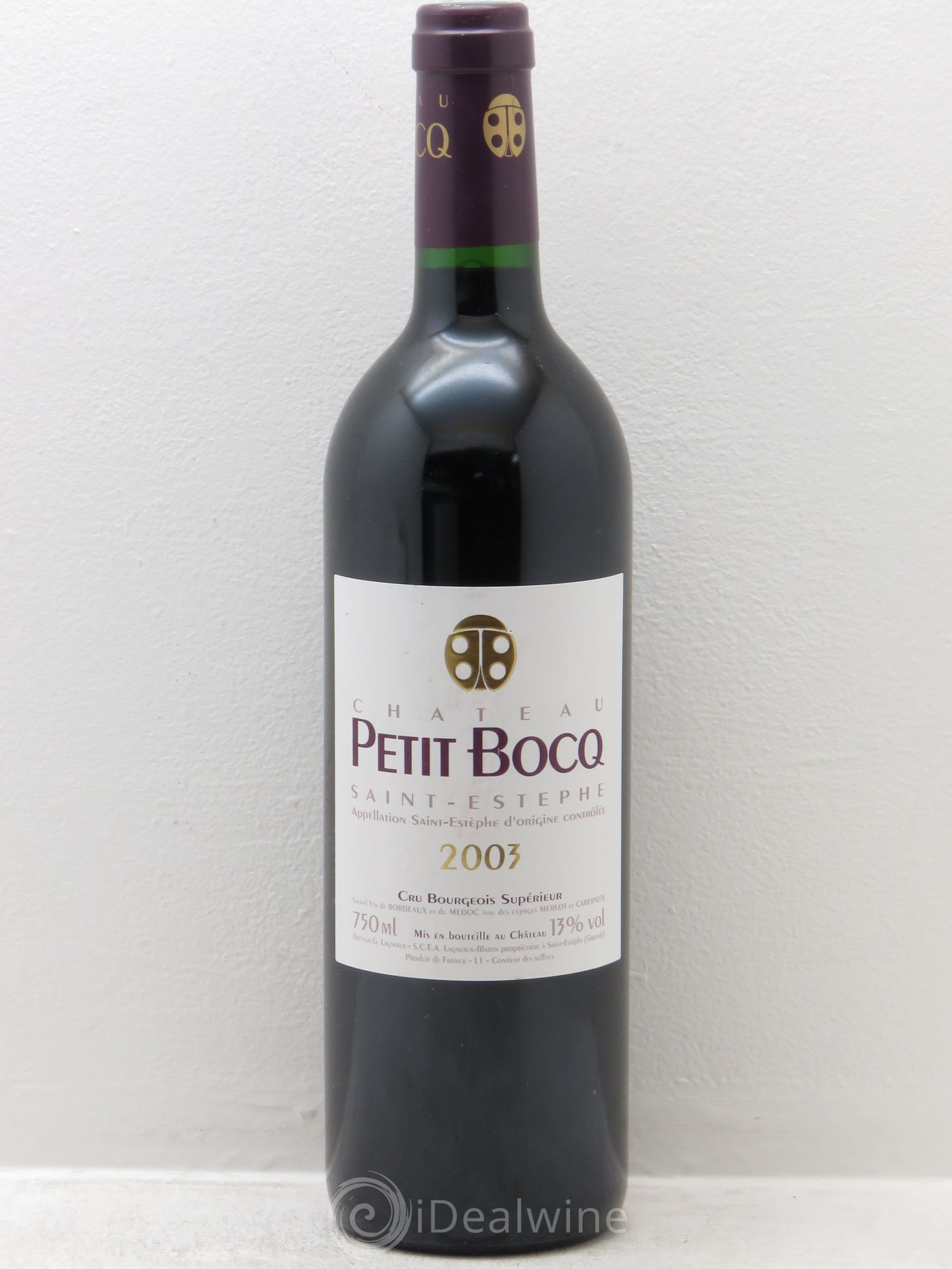 Château Petit Bocq Cru Bourgeois 2003 - Lot de 1 bouteille - 0