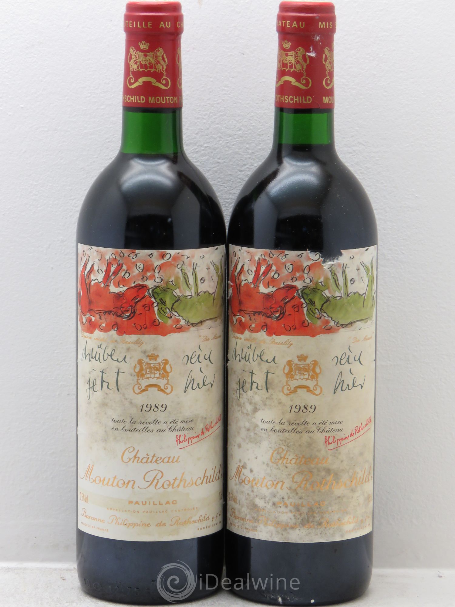 Château Mouton Rothschild 1er Grand Cru Classé 1989 - Lot de 2 bouteilles - 0