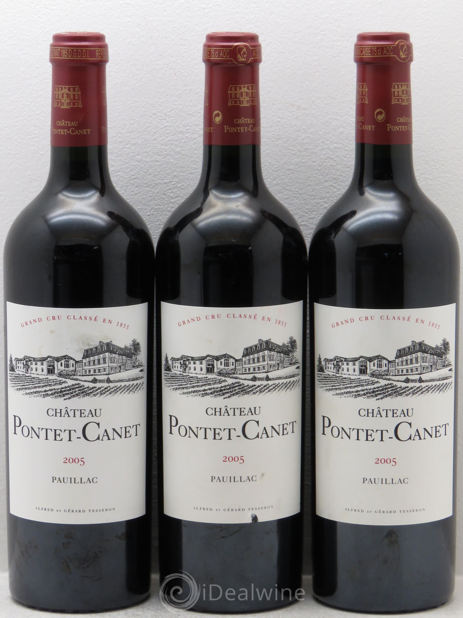 Château Pontet Canet 5ème Grand Cru Classé 2005 - Lot de 3 bouteilles - 0