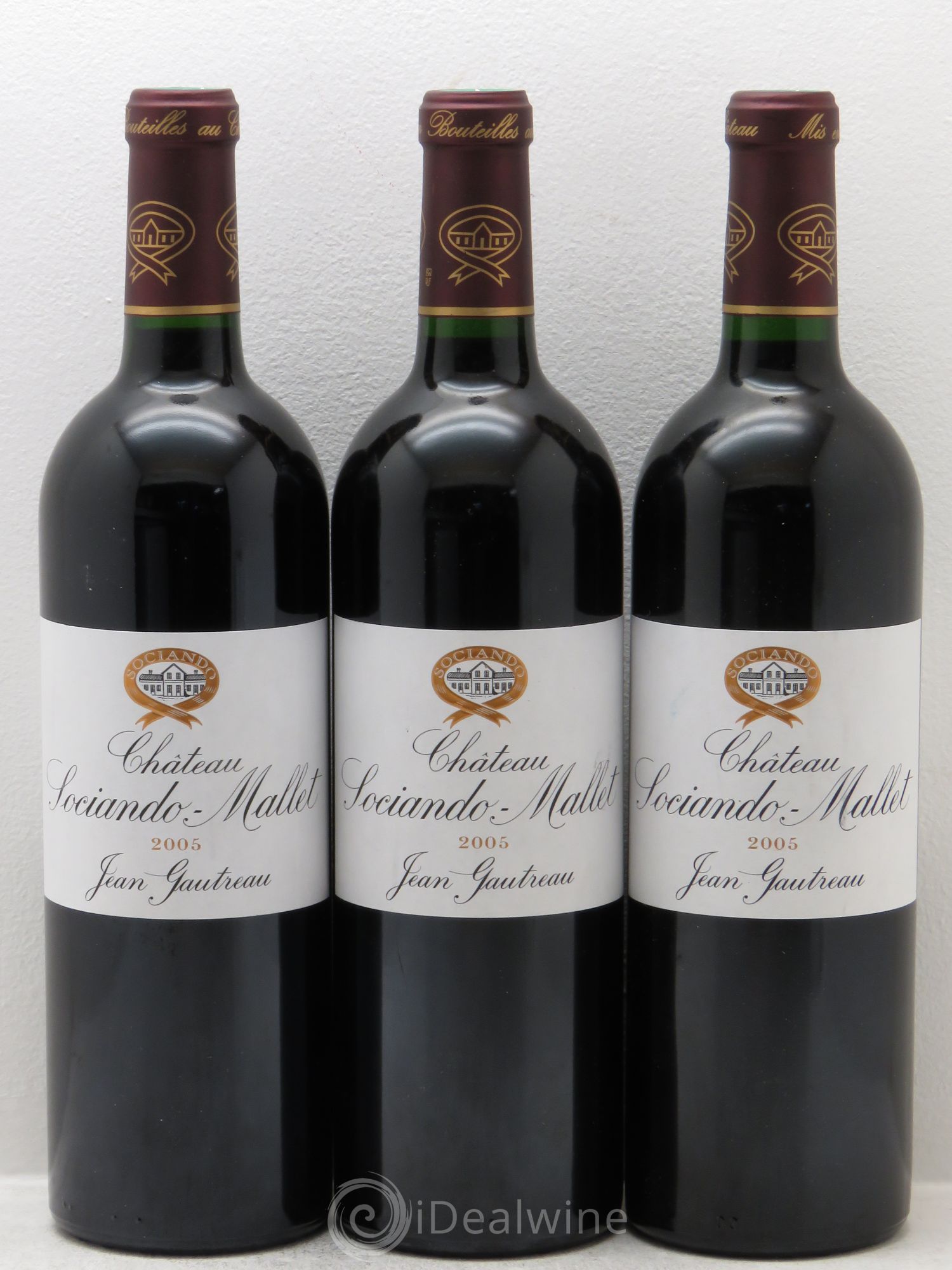Château Sociando Mallet 2005 - Lot de 3 bouteilles - 0